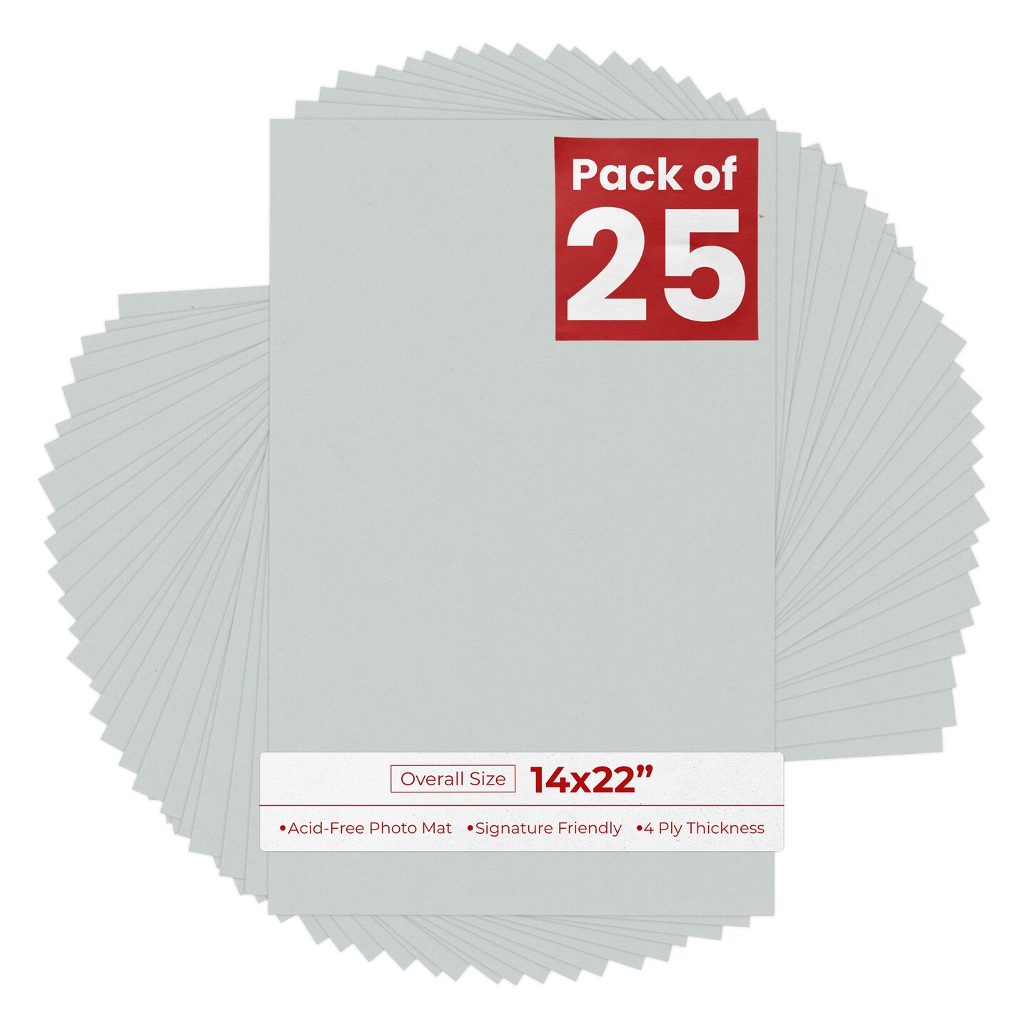 Gray 14x22 Uncut Mat Board - Blank Sheets, No Opening, Color: Grey ...