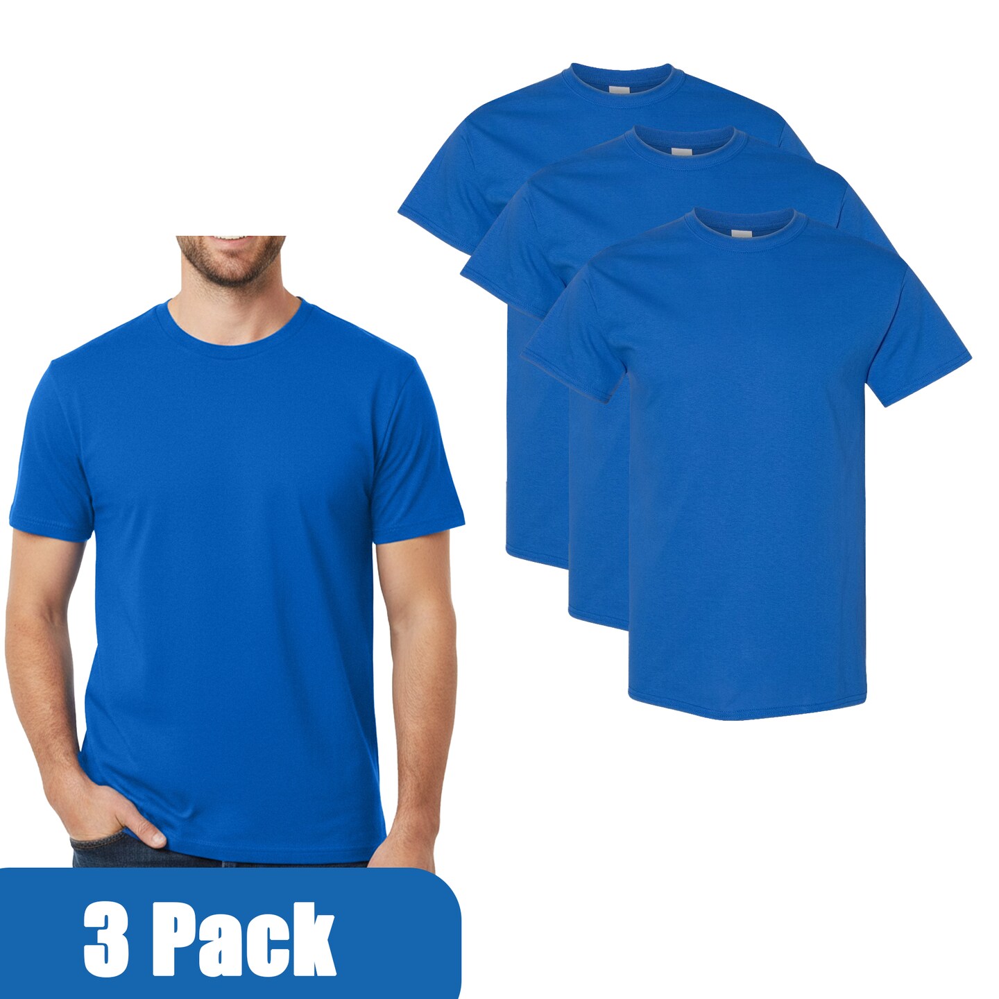 Gildan Heavy Cotton T-Shirt 3 Pack, Multi-Color - Ultimate Canvas for Group crafting