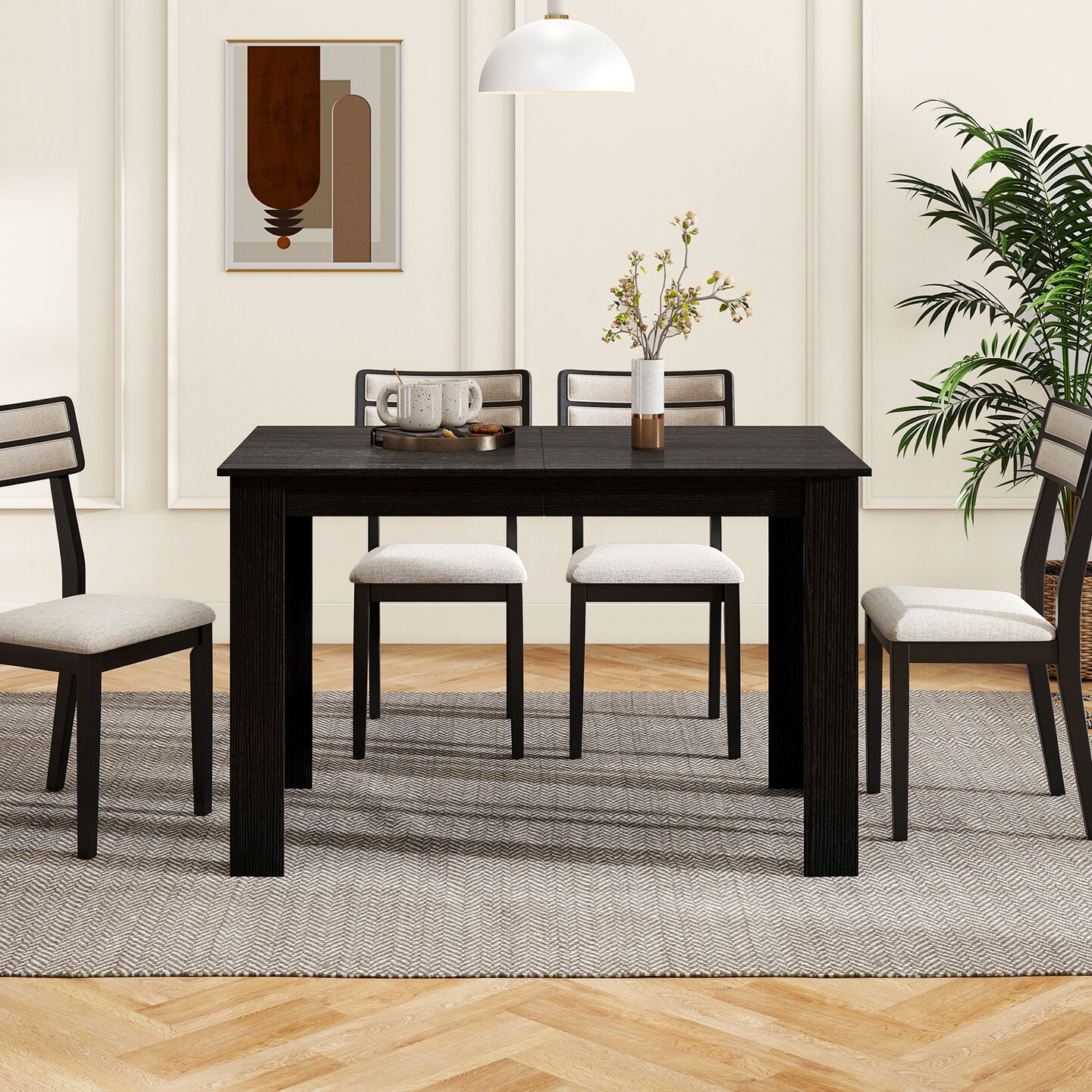 Engineered Wood Extendable Dining Table 47-62 Inch - 4-8 People