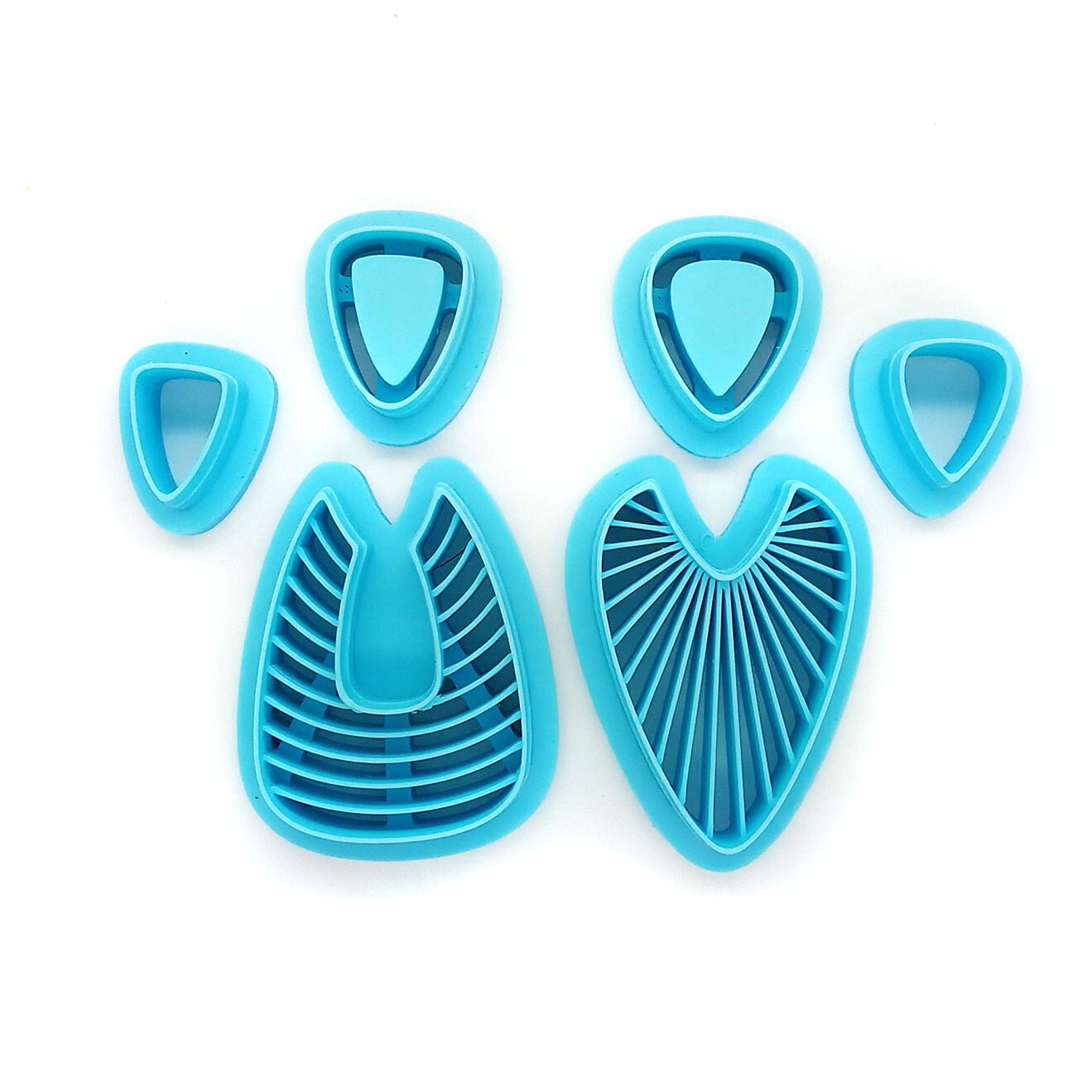 Boho Earring Shapes with Rays Clay Cutter Set, 6 pcs, Adorabilities