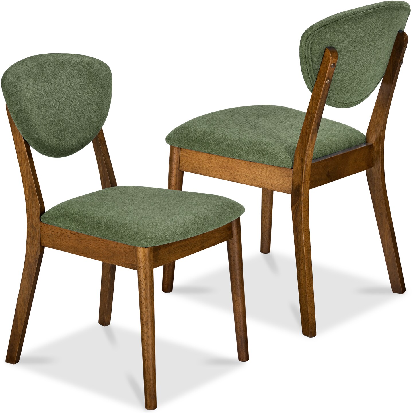 Best Choice Products 2-Piece Mid-Century Modern Wood & Upholstered Dining Chair Set