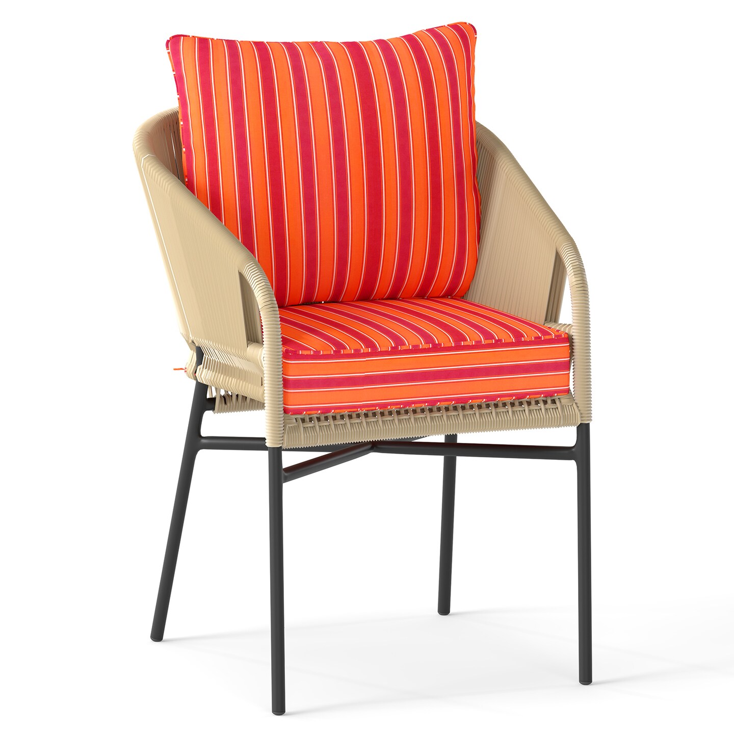 Patio Chair Cushion Set With Seat and Back Cushions Water Resistant Polyester