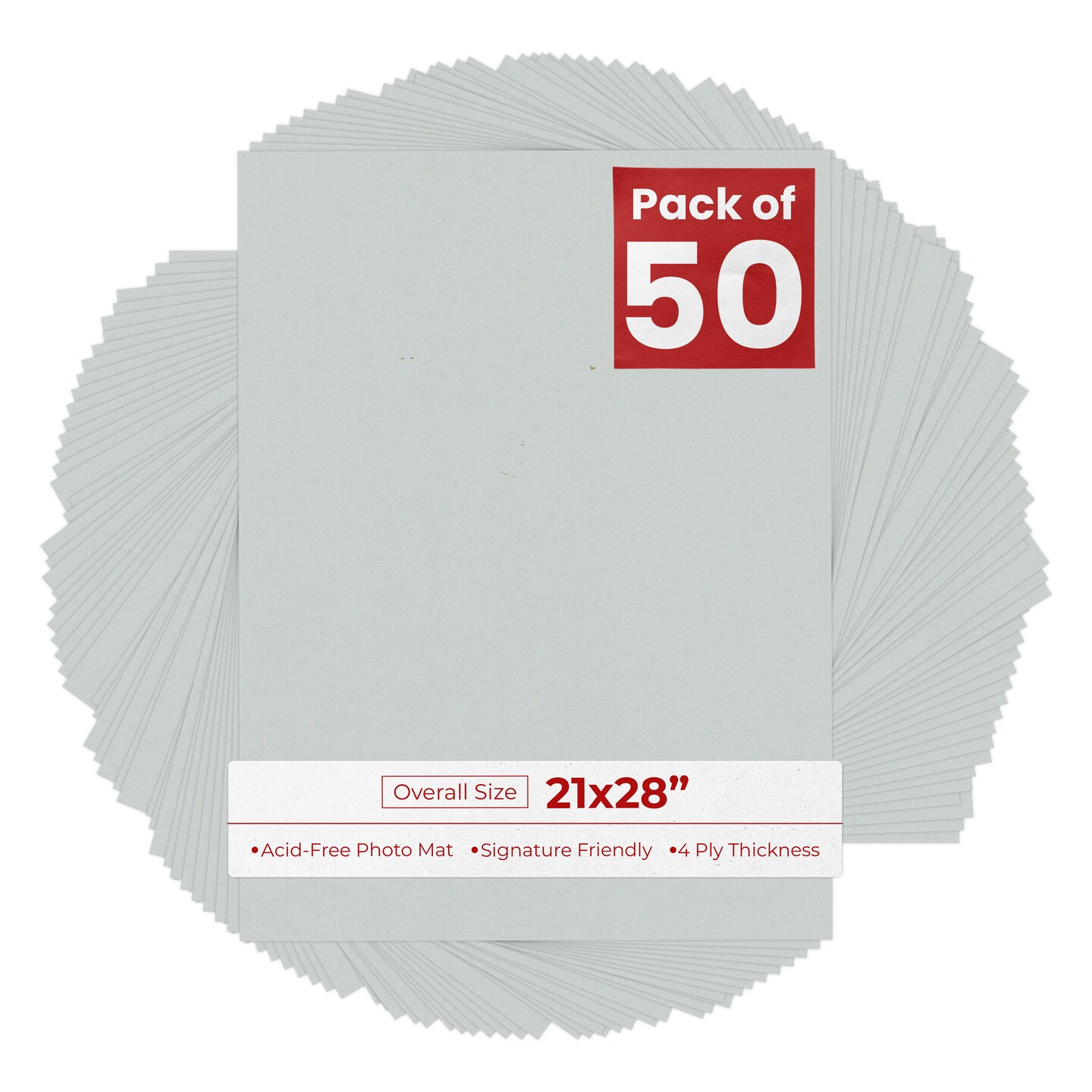 21x28 Gray 21x28 Uncut Mat Board - Blank Sheets, No Opening, Color: Grey ...