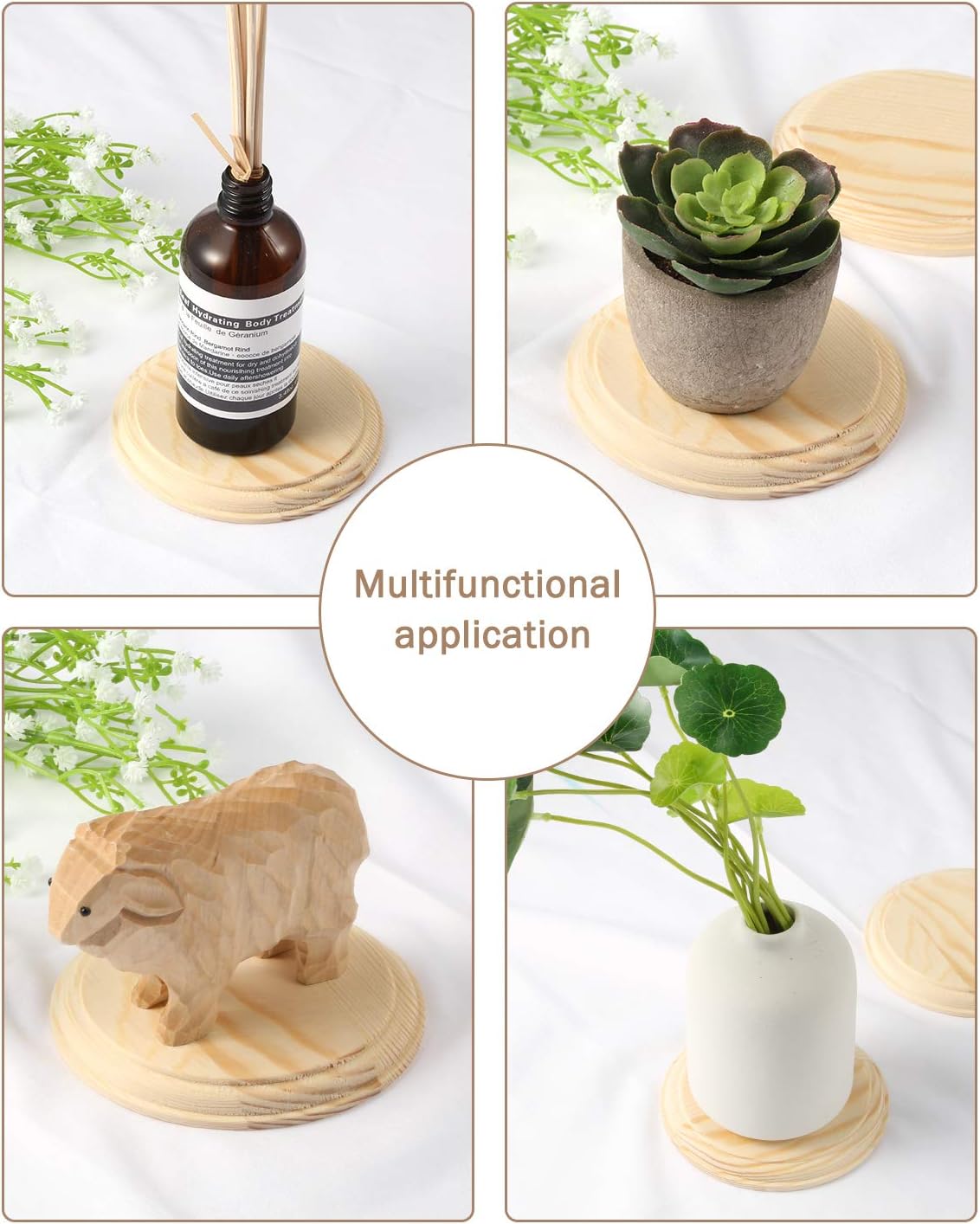 2 Pcs 4 Inch Round Wooden Plaque