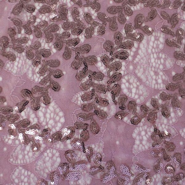 1 Yard Wisteria Stretch Lace Sequin Fabric 36" x 50" Length by Width