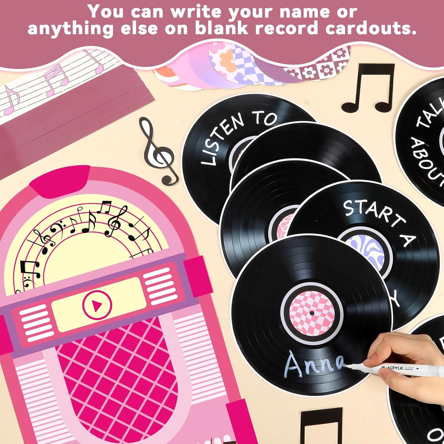 Vintage Record Bulletin Board Set