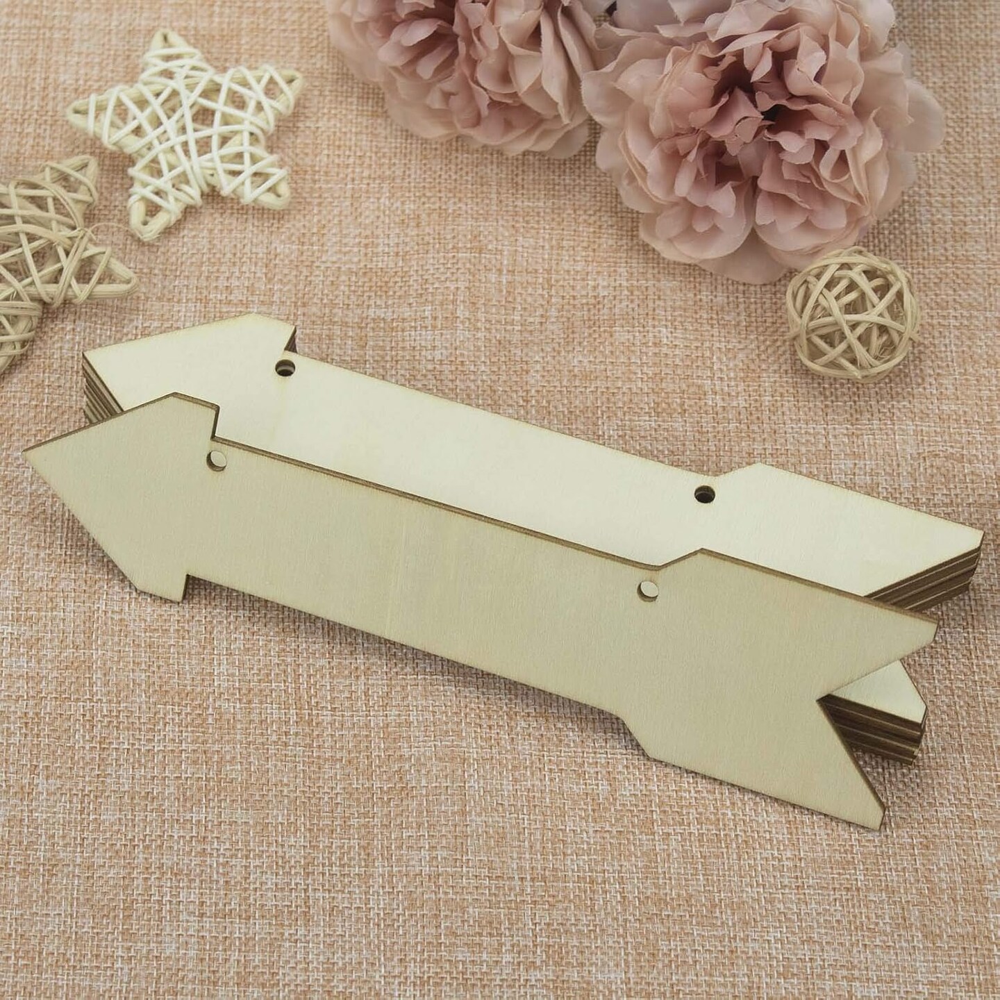 10pcs Blank Wooden Plaque Arrow Shape
