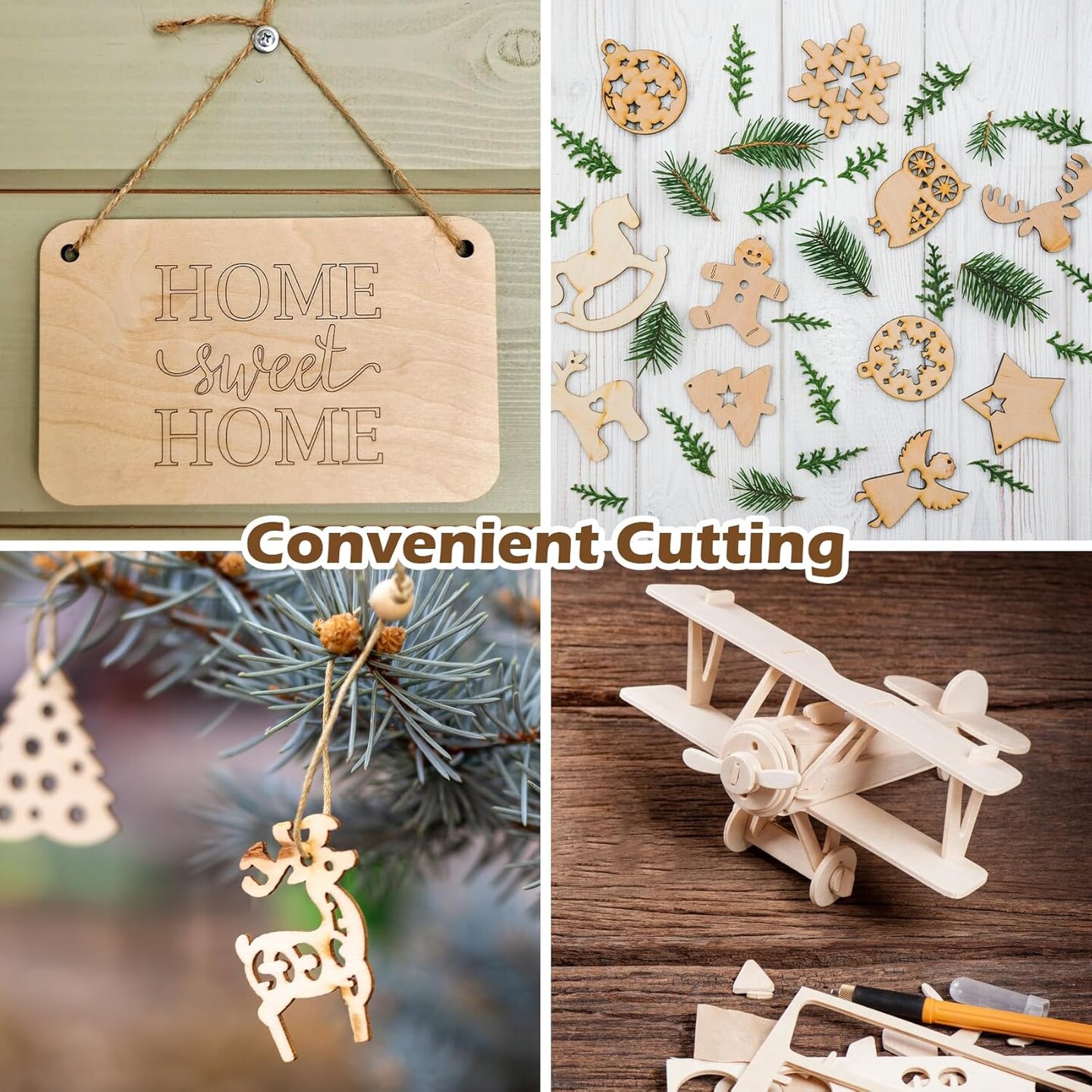 15PCS 4x6 Inch Wood Squares Unfinished Square Wood Pieces 3.94 x 3.94 x 1.18 inches