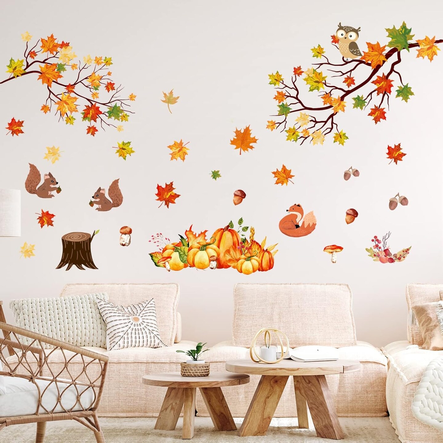 Thanksgiving Fall Maple Leaves Wall Sticker