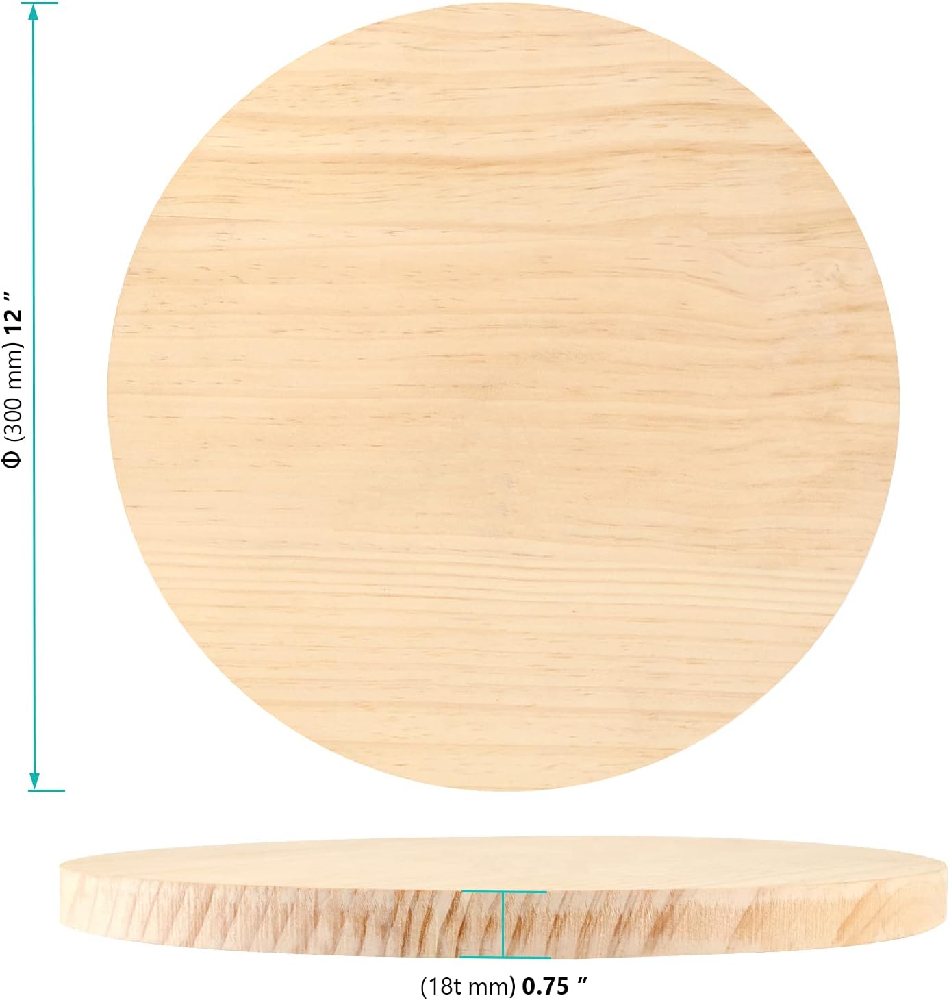3 Pack 12 Inch Round Wooden Plaque, 3/4 Inch Thick Unfinished Wooden Circle Plaque