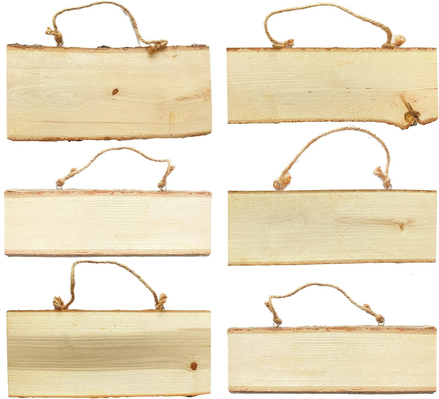 6-Pack Wood Signs Basswood Rectangle Plaque Wooden