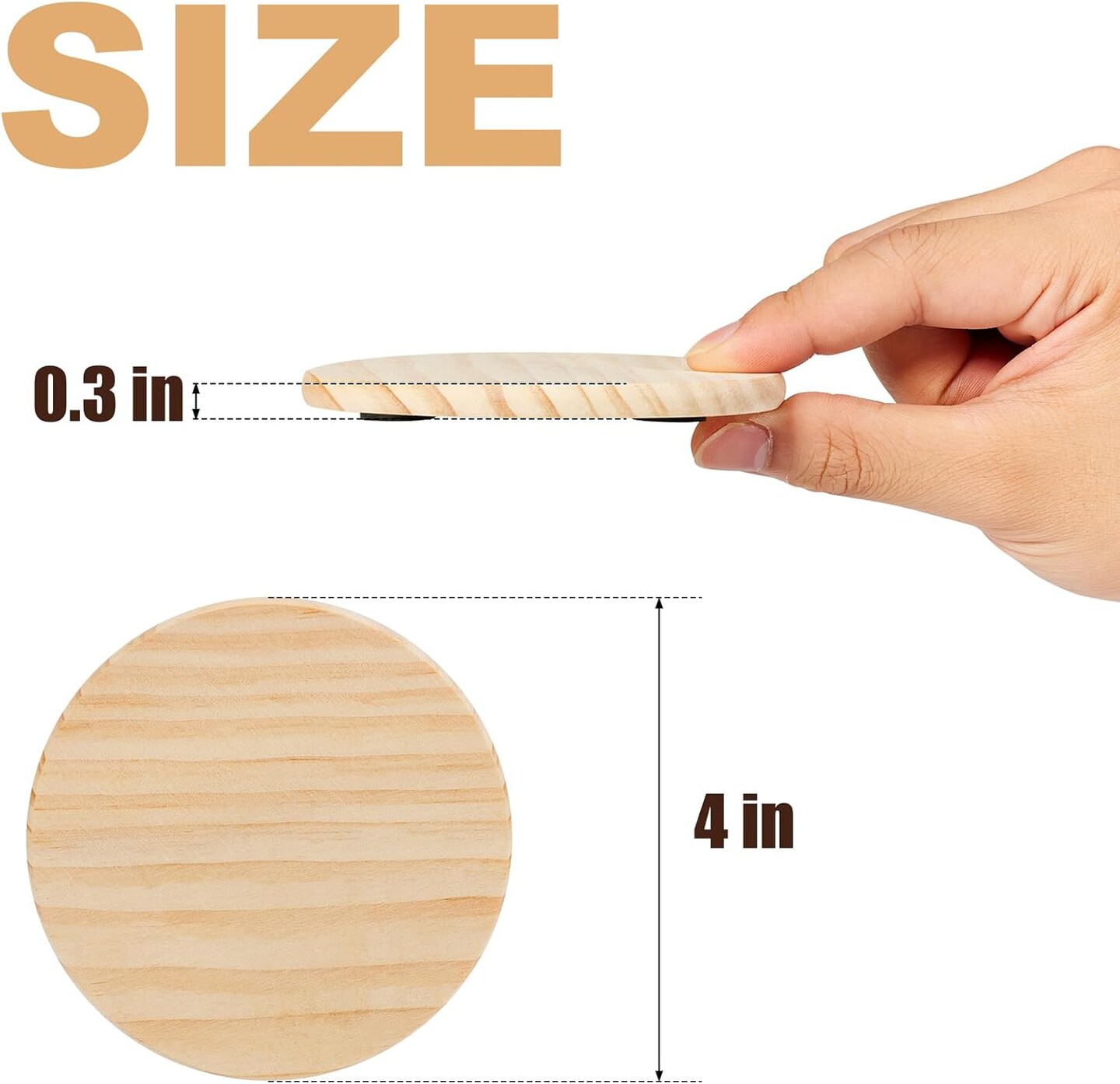 36Pcs Unfinished Wood Coasters-4" Unfinished Natural Wood Slices for Crafts