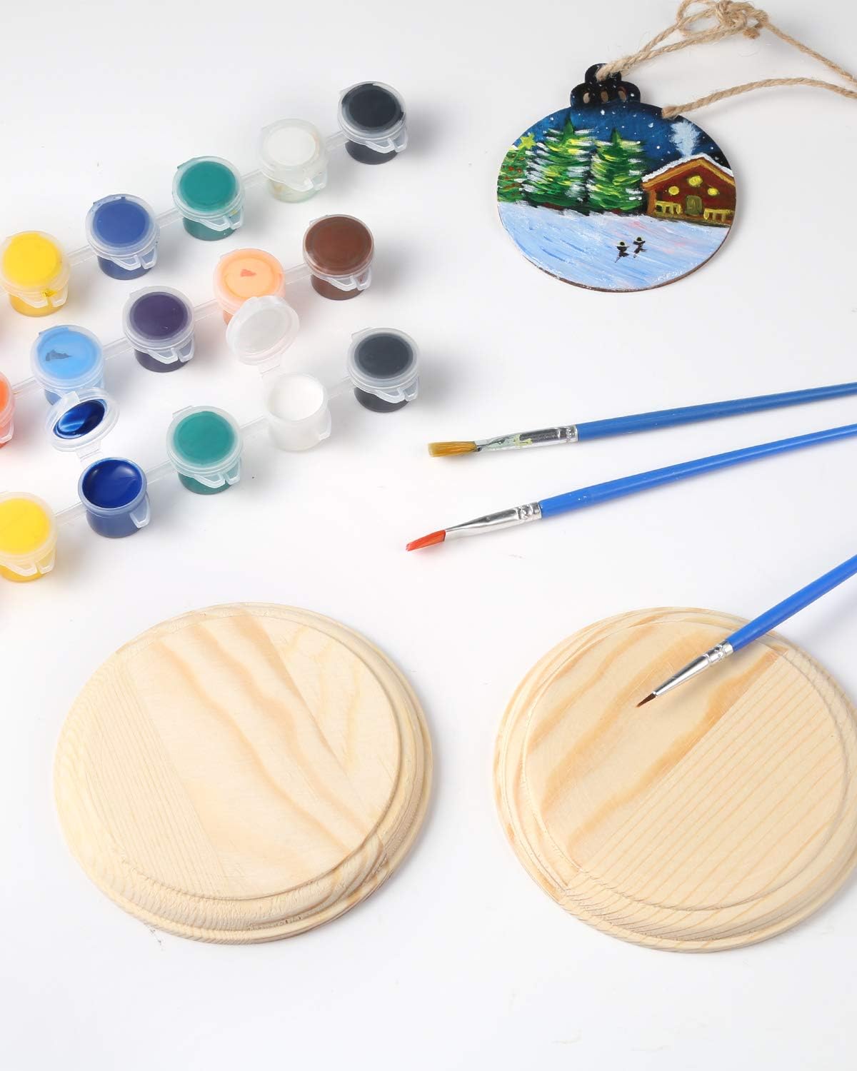 2 Pcs 4 Inch Round Wooden Plaque