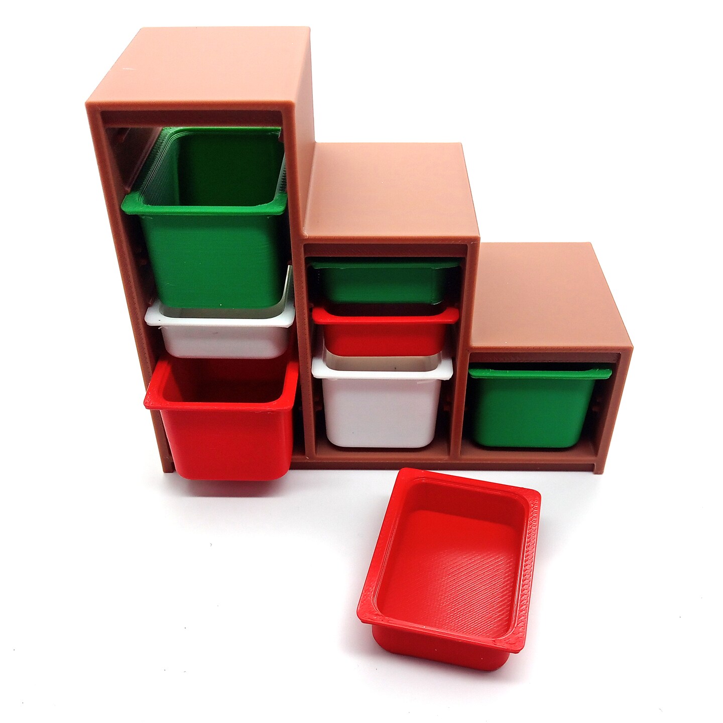 Miniature Christmas Storage Shelf with Bins, Dollhouse Decor, Adorabilities