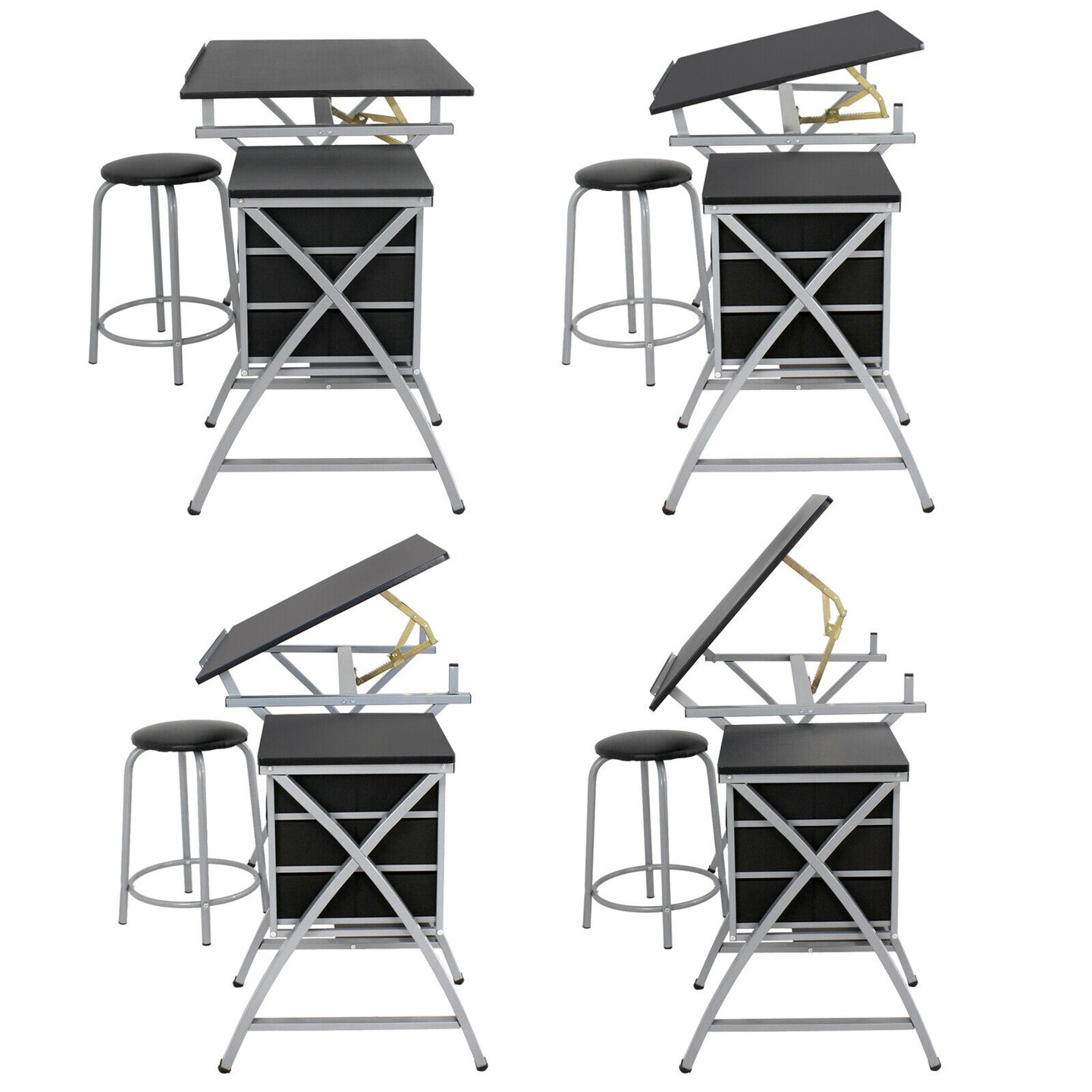 Adjustable Drafting Table with Drawers &#x2013; Artist Art Desk for Drawing &#x26; Crafts, MDF