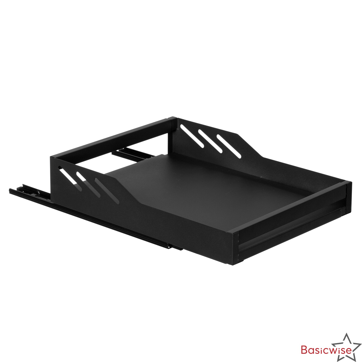 Basicwise Expandable Deep Drawer Organizer Adjustable Pull-Out Cabinet Storage Tray for Kitchen Organization Ideal for Cookware Dinnerware Food Containers Utensils Bakeware & Pantry Essentials