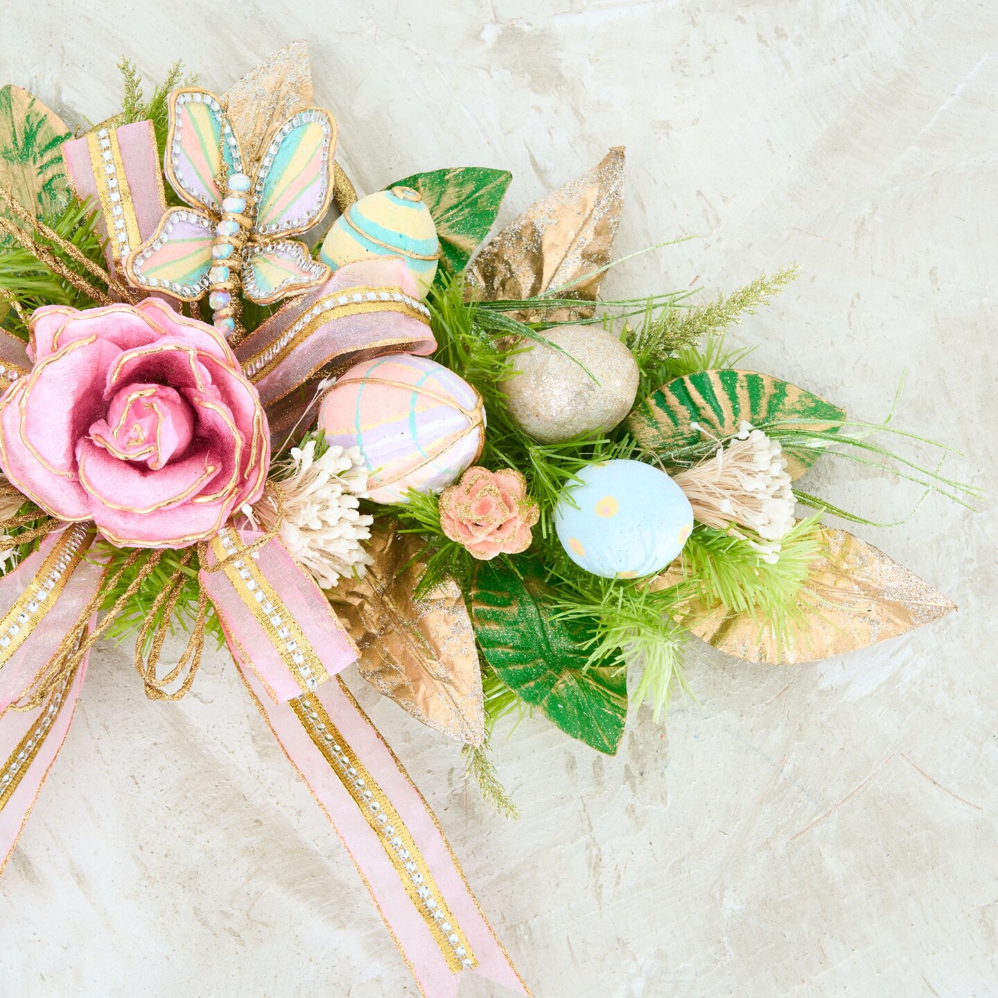 Easter Pastel Floral Swag - Easter Spring Handcrafted Decorations - Final sale / Non-returnable and Non-refundable