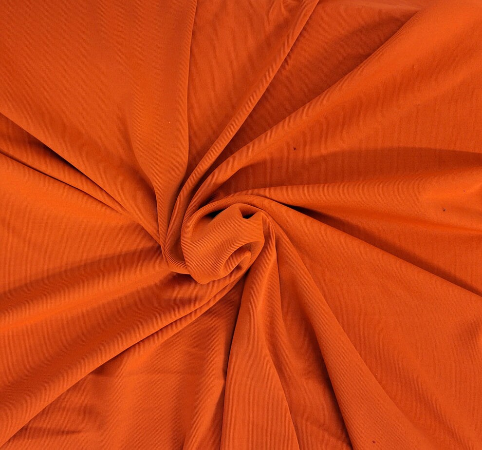 1 Yard Pumpkin Nylon Spandex 1x1 Rib Knit Fabric