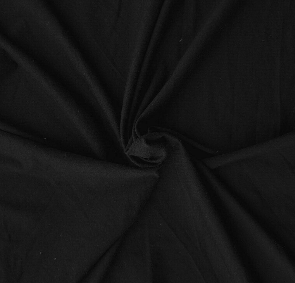 1 Yard Black Cotton Spandex Jersey Knit Fabric