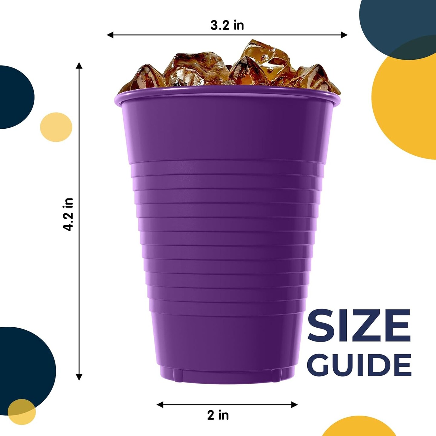 Exquisite Party Solids 12 Oz Plastic Cups – 100 Pack Disposable Cups for Parties & Events | Durable Plastic Party Cups | Bulk Drink Cups for Soda, plastic cup | Recyclable Disposable Cups for Everyday Use & Celebrations