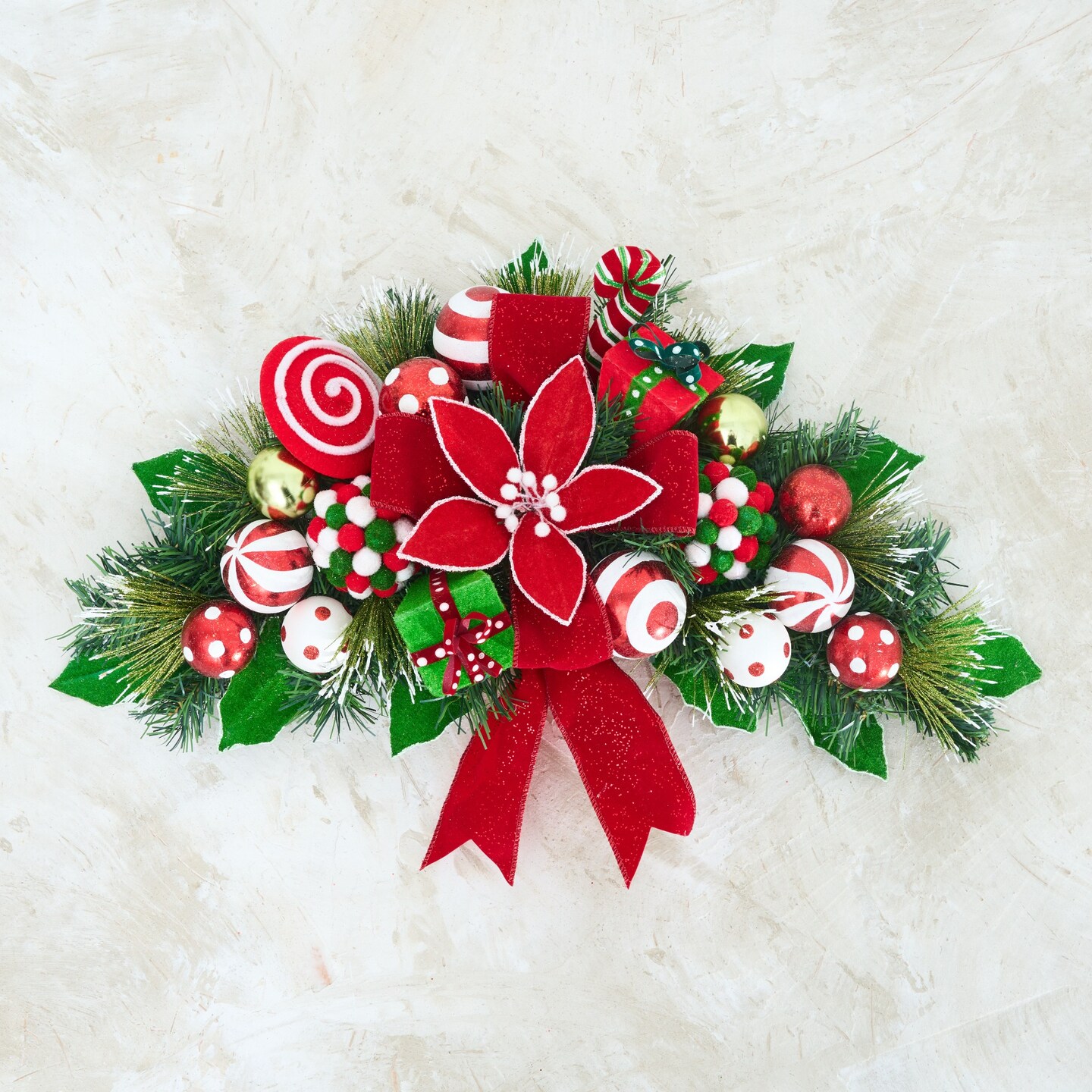 25" Christmas Peppermint Swag - Final sale / Non-returnable and Non-refundable