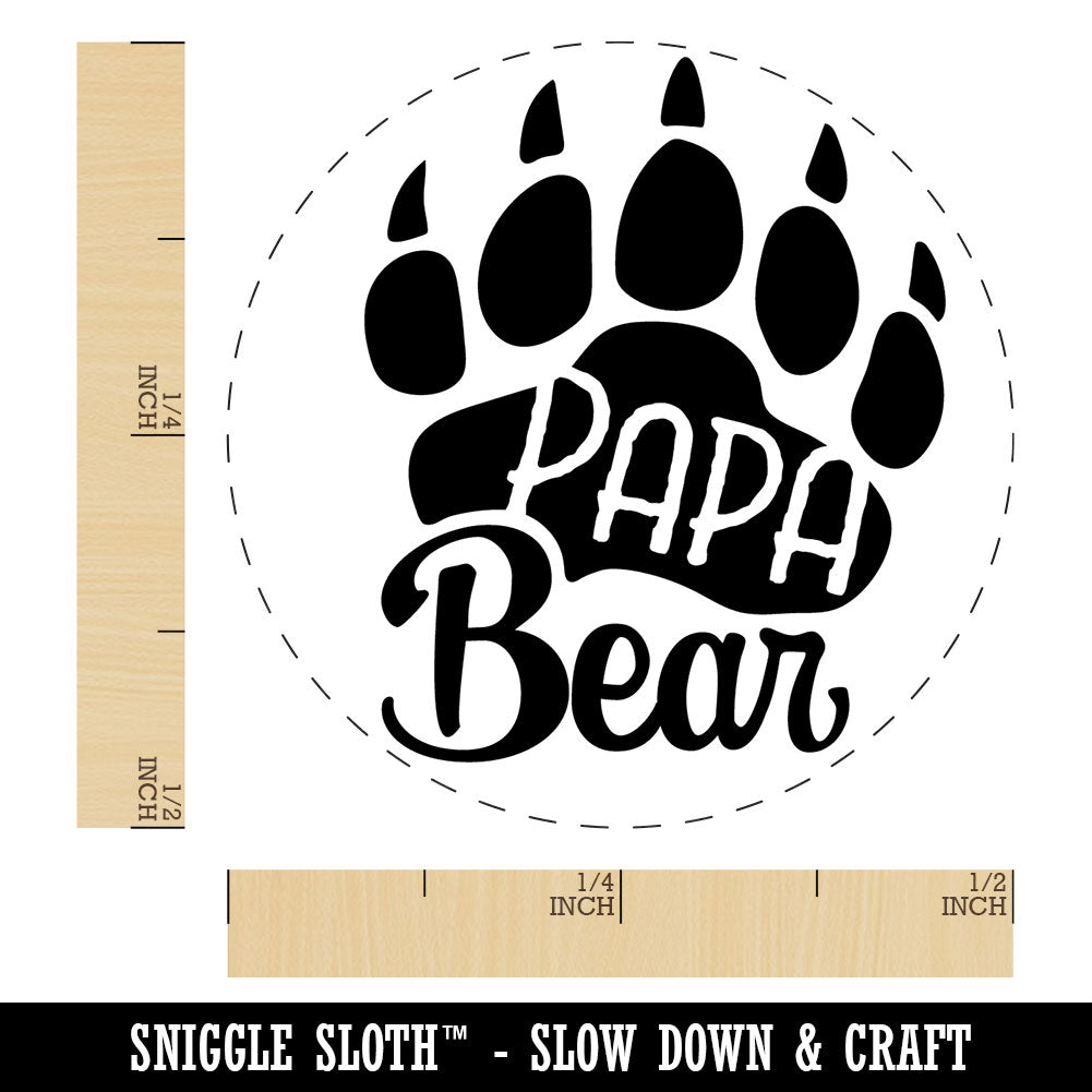 Papa Bear Father's Day Paw Family Self-Inking Rubber Stamp Crafting Planners