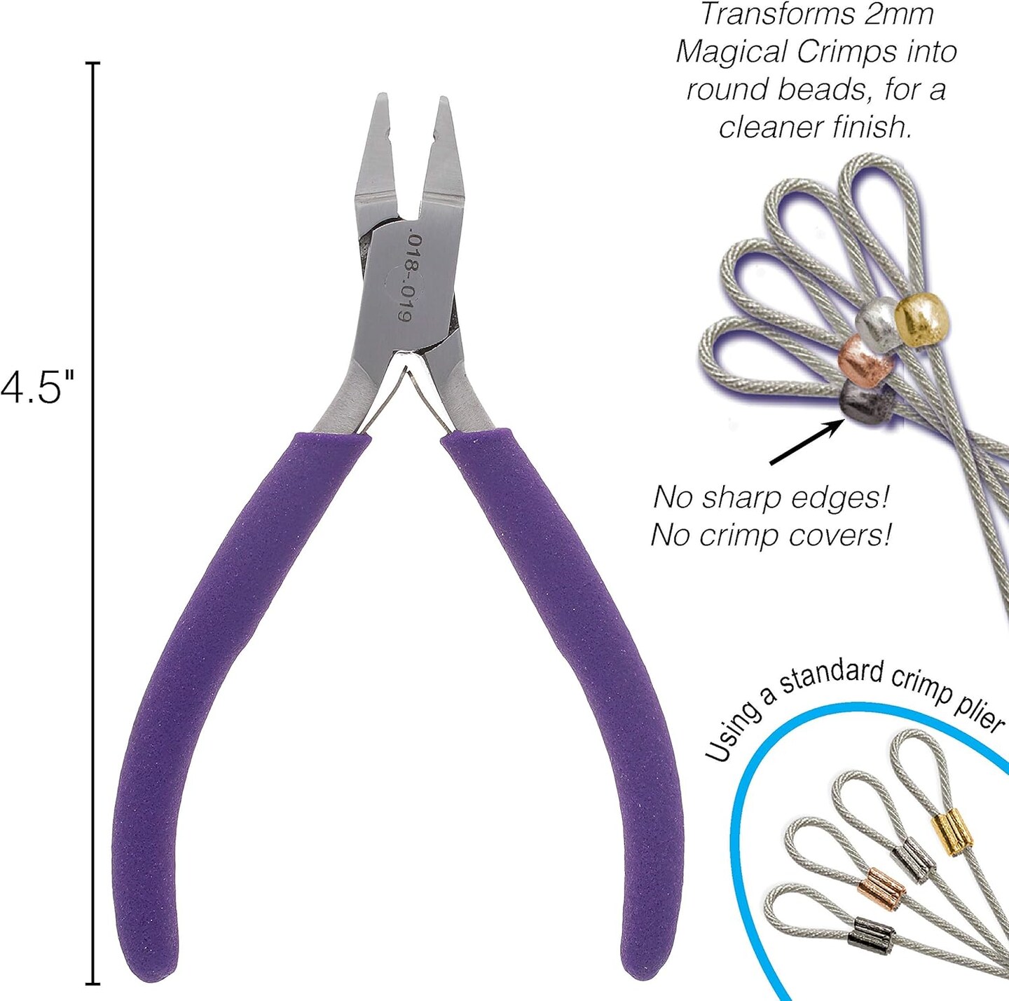 The Beadsmith Magical Crimper Kit - Includes Crimp Forming Pliers, 500 2x2 mm Crimp Tubes in Assorted Colors, and 21-Strand Flex-Rite Wire