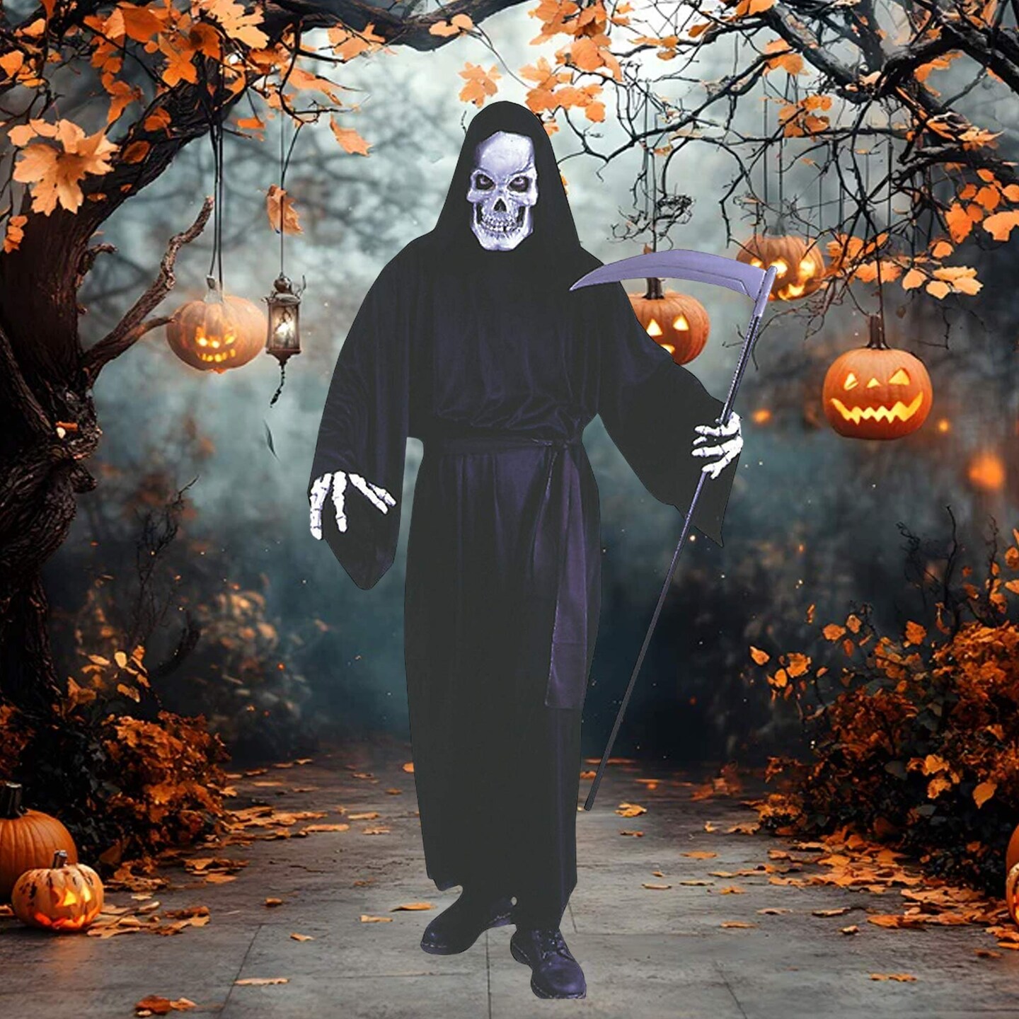 Classic Grave Reaper Costume with Hood