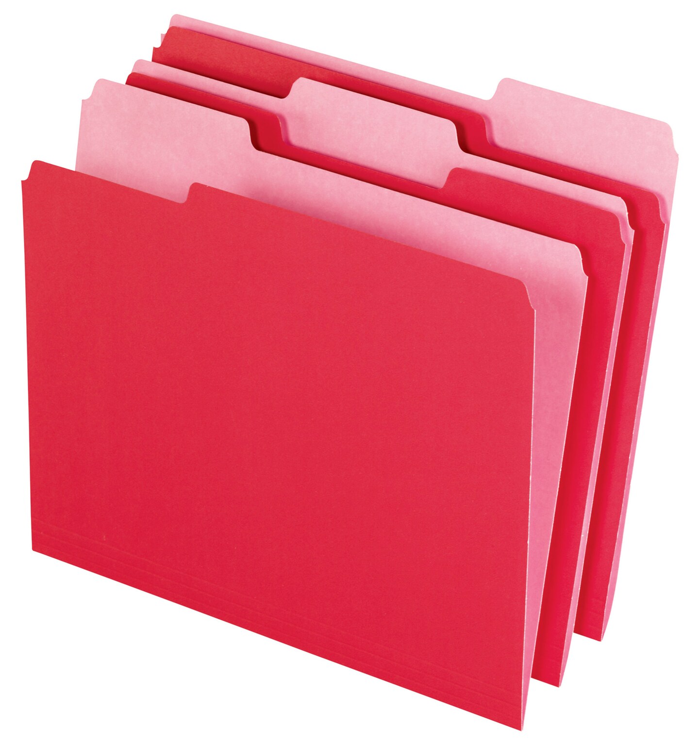 Pendaflex Two-Tone File Folder, Letter Size, 1/3 Cut Tabs, Red, Pack of 100