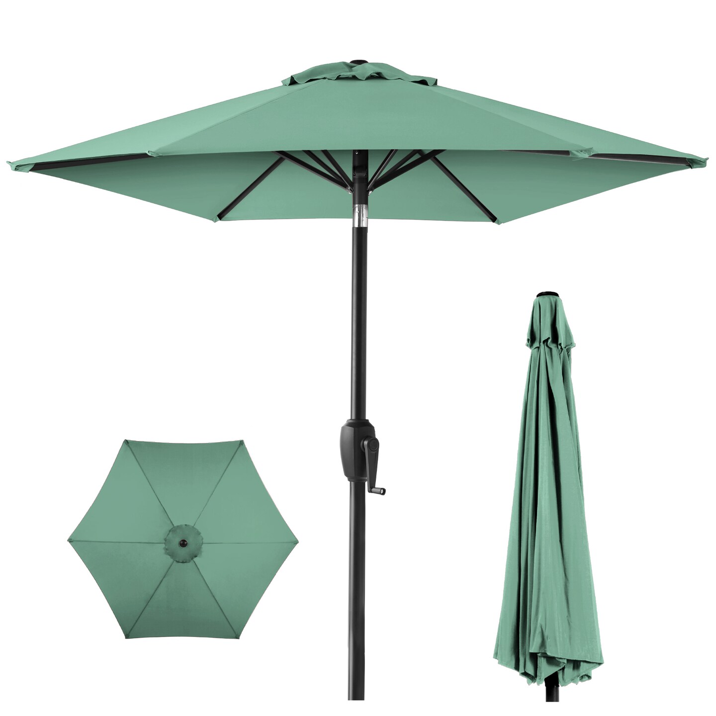 Best Choice Products 7.5ft Heavy-Duty Outdoor Market Patio Umbrella w/ Push Button Tilt, Easy Crank