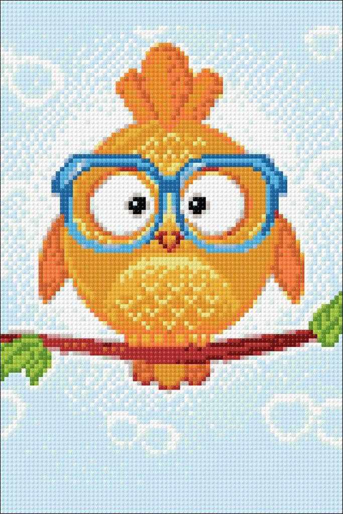 Owl Leo WD249 7.9 x 11.8 inches Wizardi Diamond Painting Kit