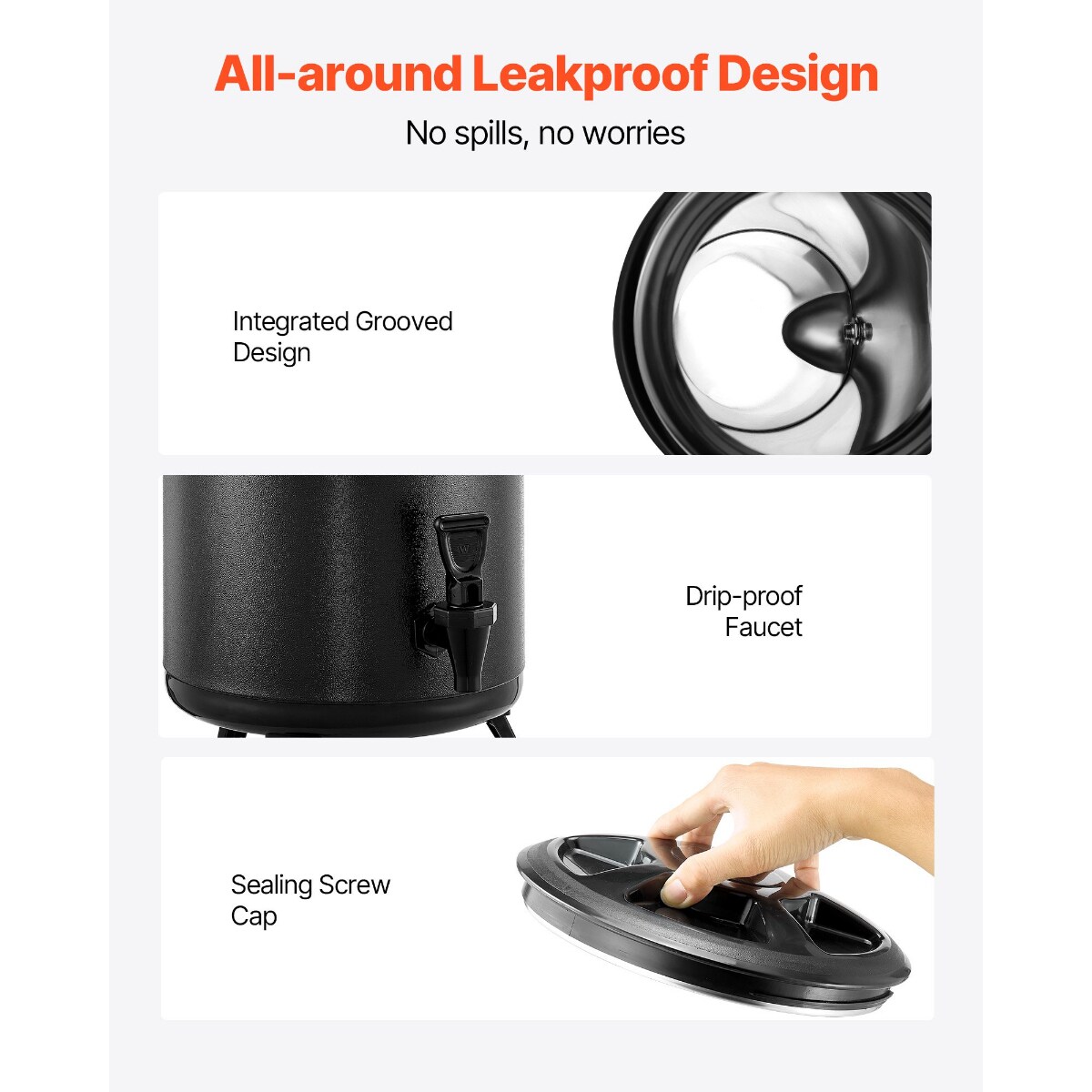 Insulated Drink Dispenser 3.2 Gal Thermal Server for Hot Cold Drinks