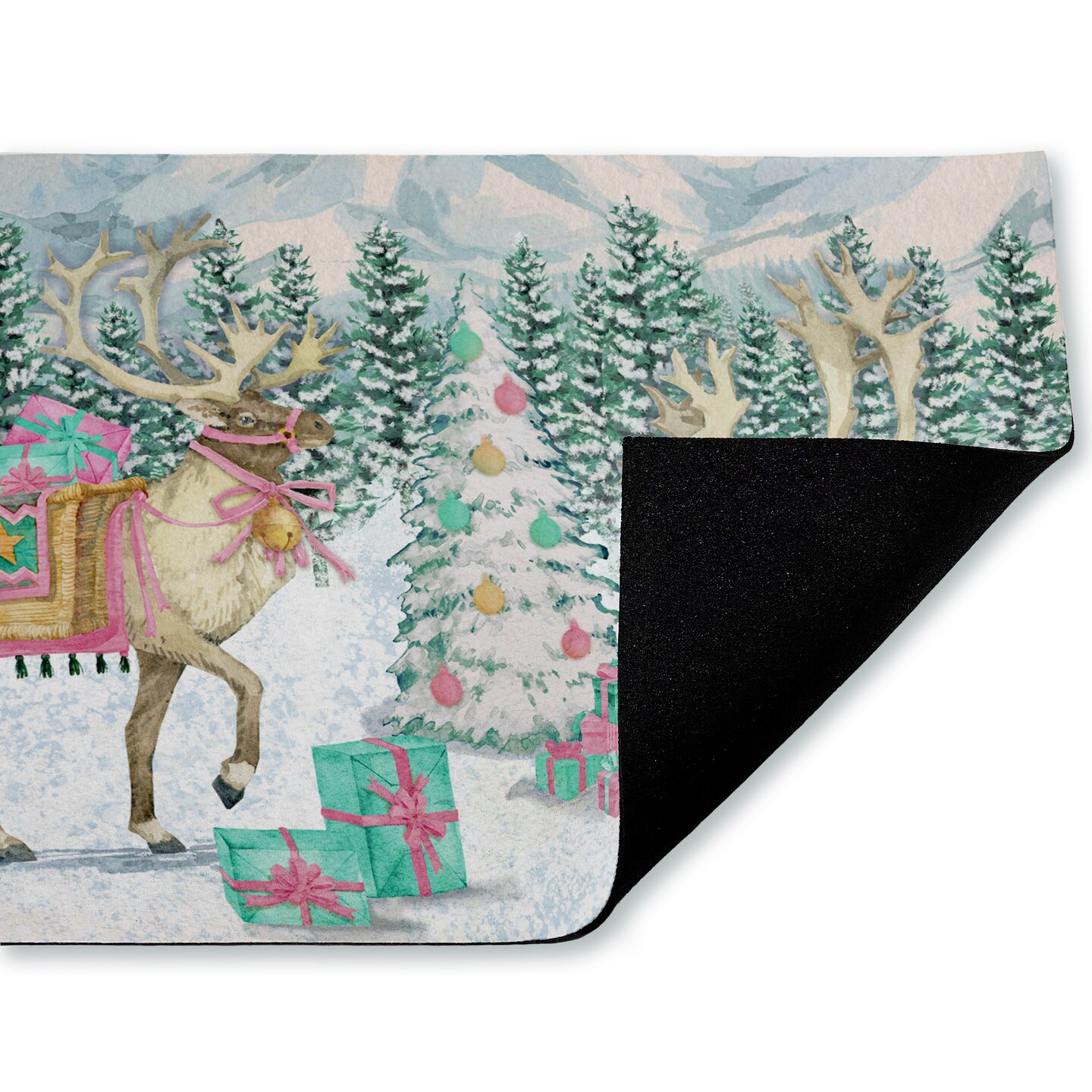 Stupell Industries Whimsy Holiday Reindeer Printed Outdoor Door Mat, design by Paul Brent, 18"x30"