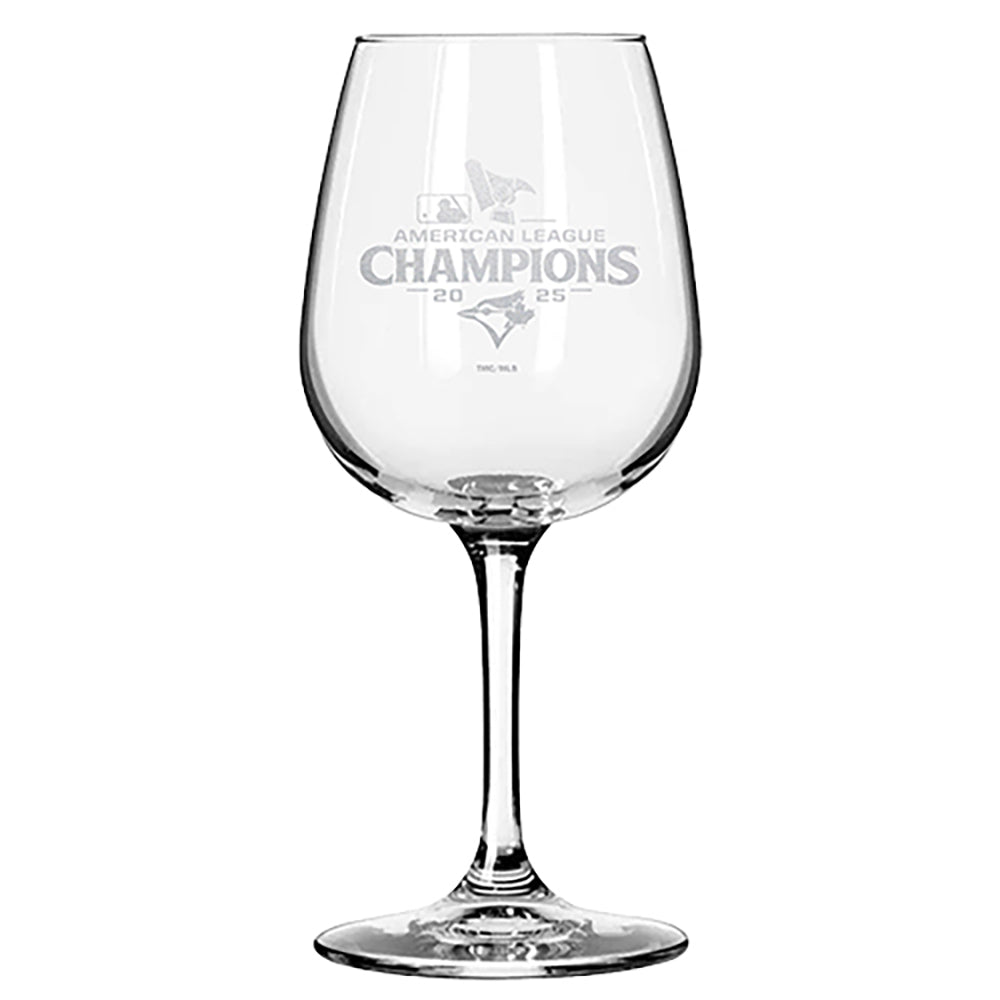 12.75oz Stemmed Wine Glass, MLB American League Champs 2025, Etched, Toronto Blue Jays