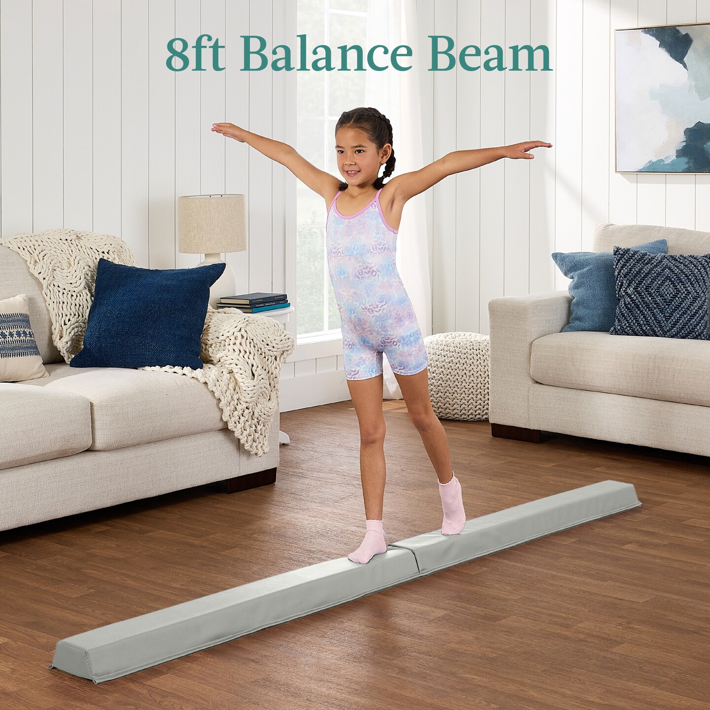 Best Choice Products 10ftx4ftx2in Folding Gym Mat 4-Panel w/ Carrying Handles & Folding Balance Beam