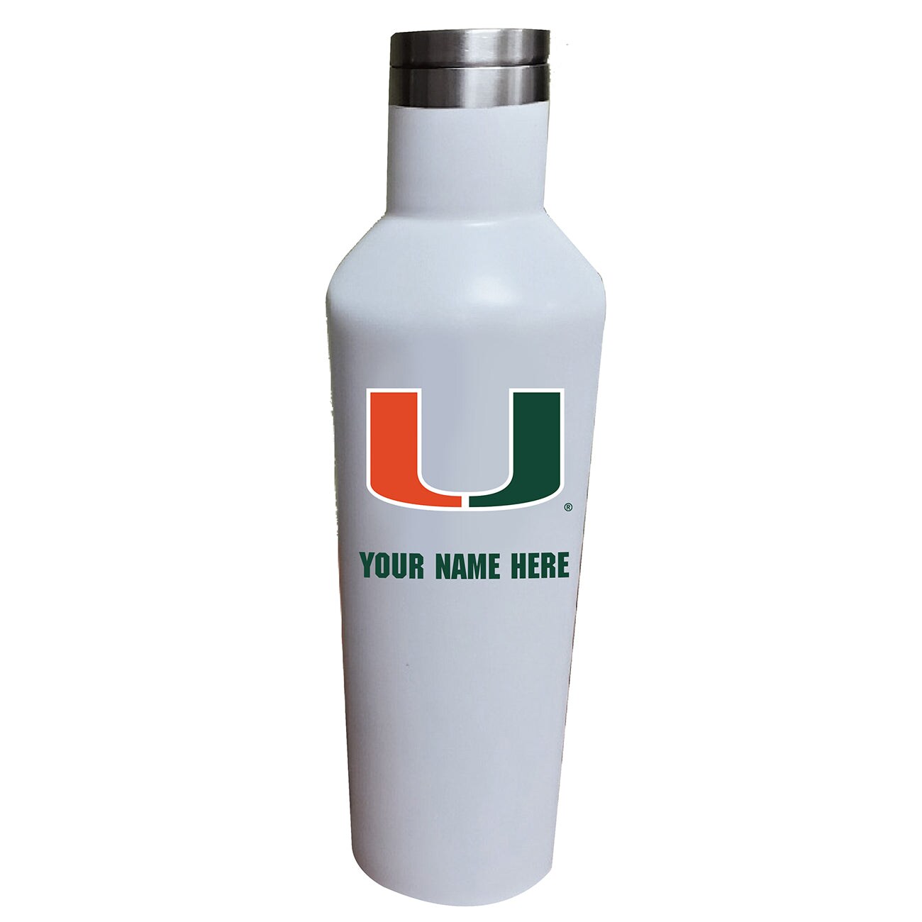 17oz Personalized White Infinity Bottle | University of Miami