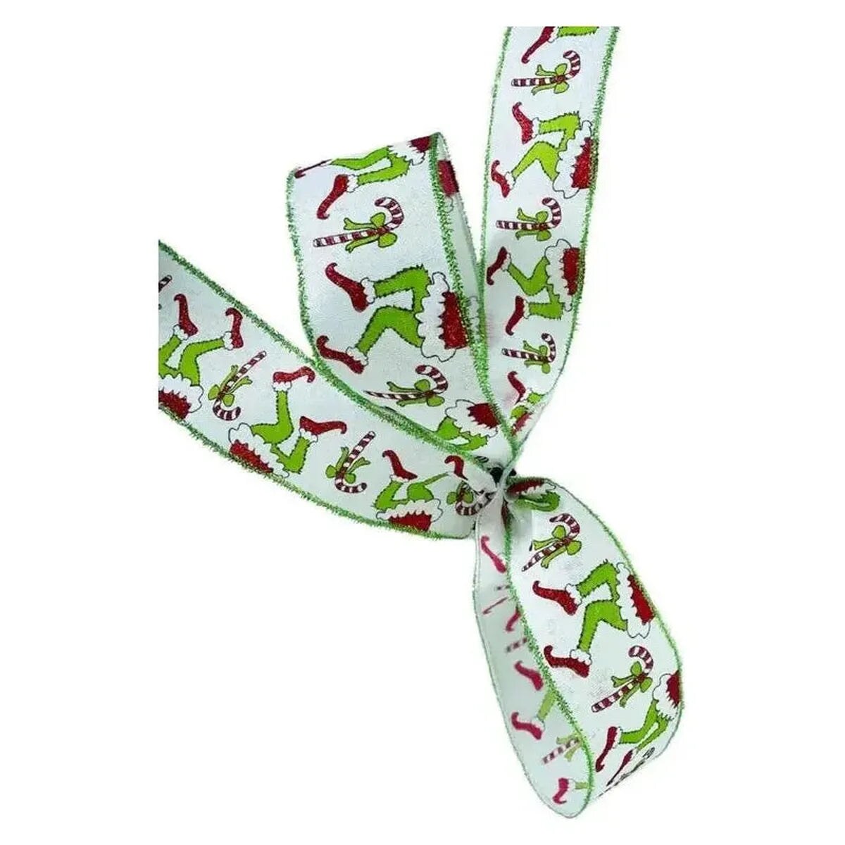 2.5&#x22; Green Monster Legs Ribbon: Lime Green (10 Yards)