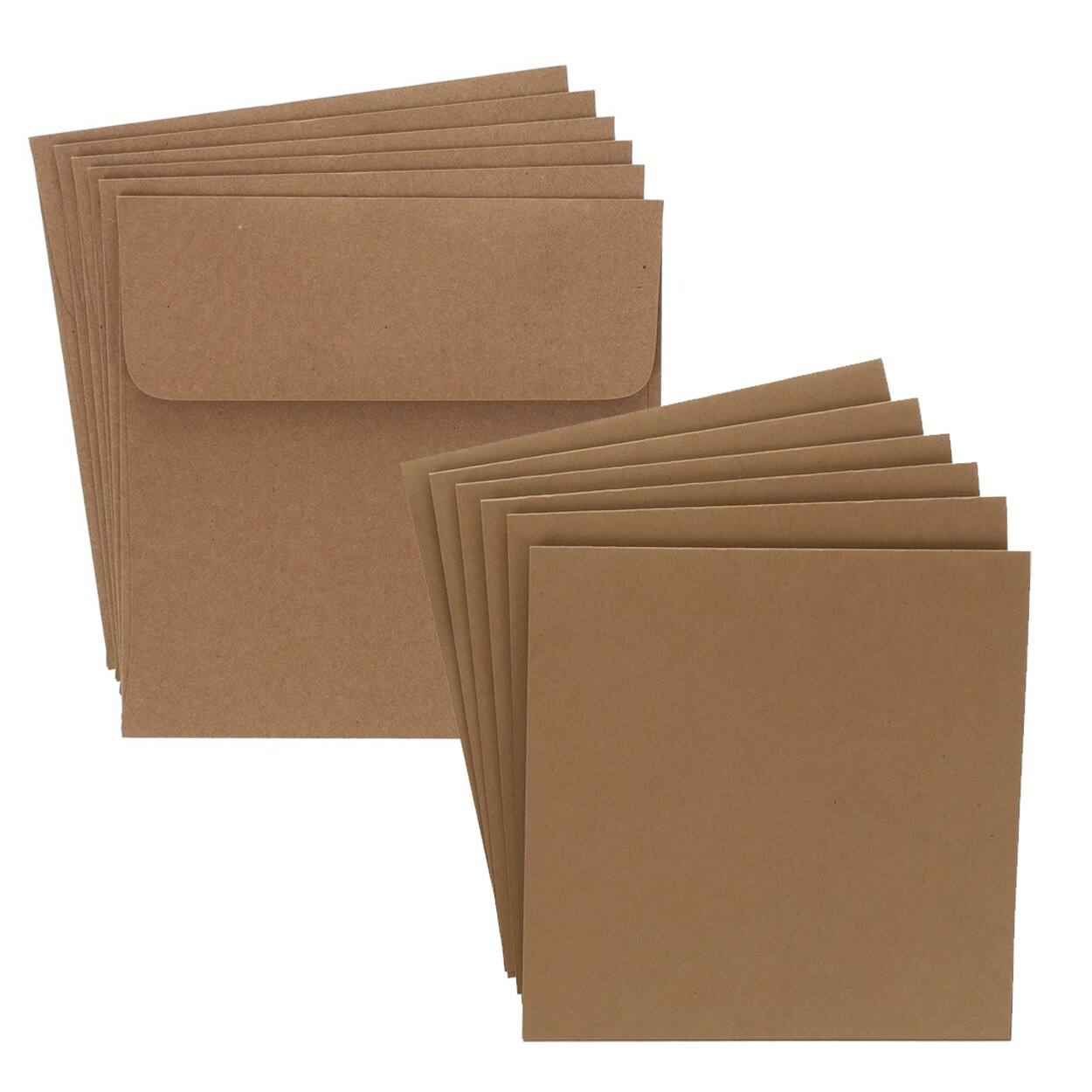 Accent Design Paper Accents Blank Cards & Envelopes, 5.5x5.5, Kraft, 80lb, 6pc – Perfect for Card Making, Invitations, Note Cards & Creative Projects