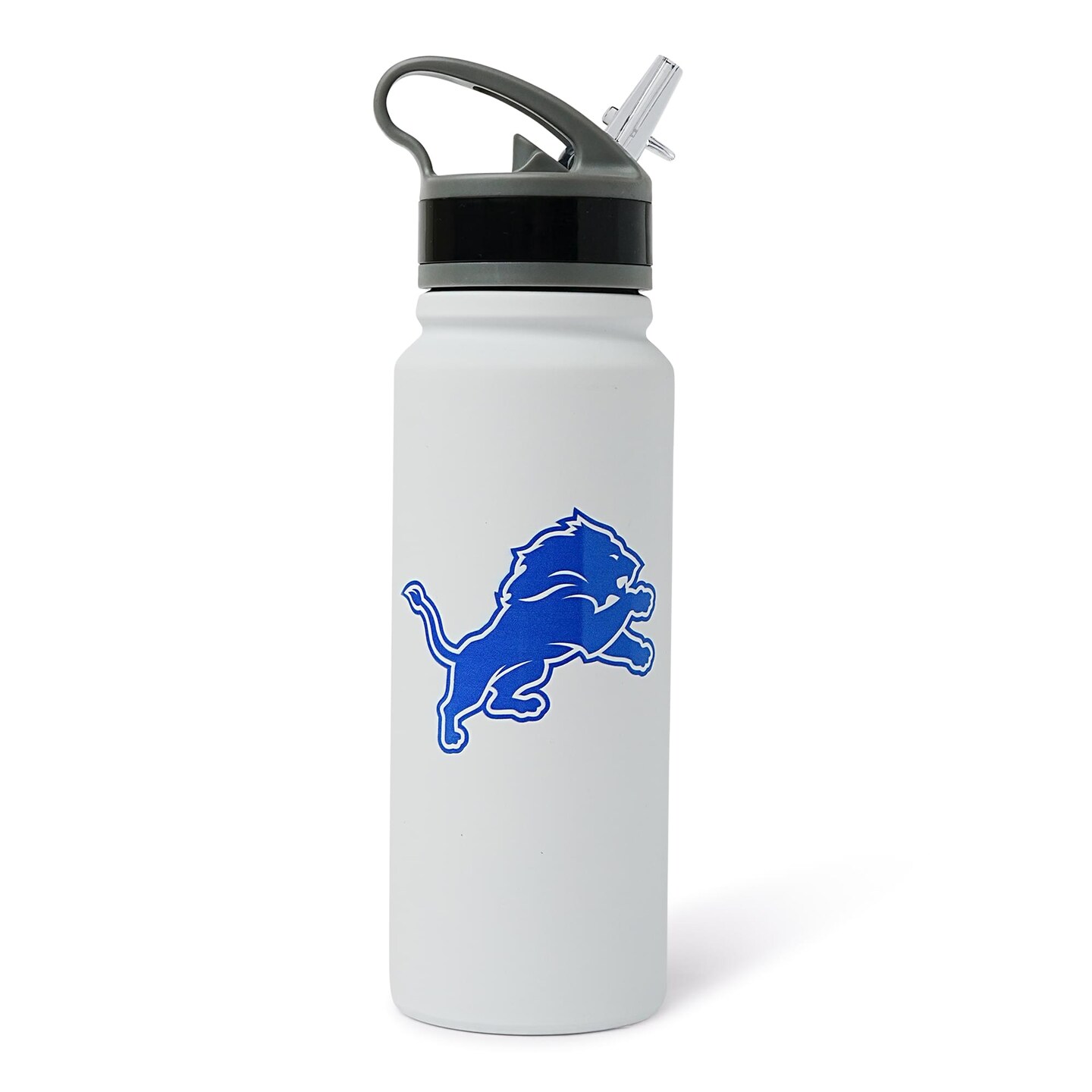 Detroit Lions Logo 25-Ounce Stainless Steel Flip-Top NFL Water Bottle
