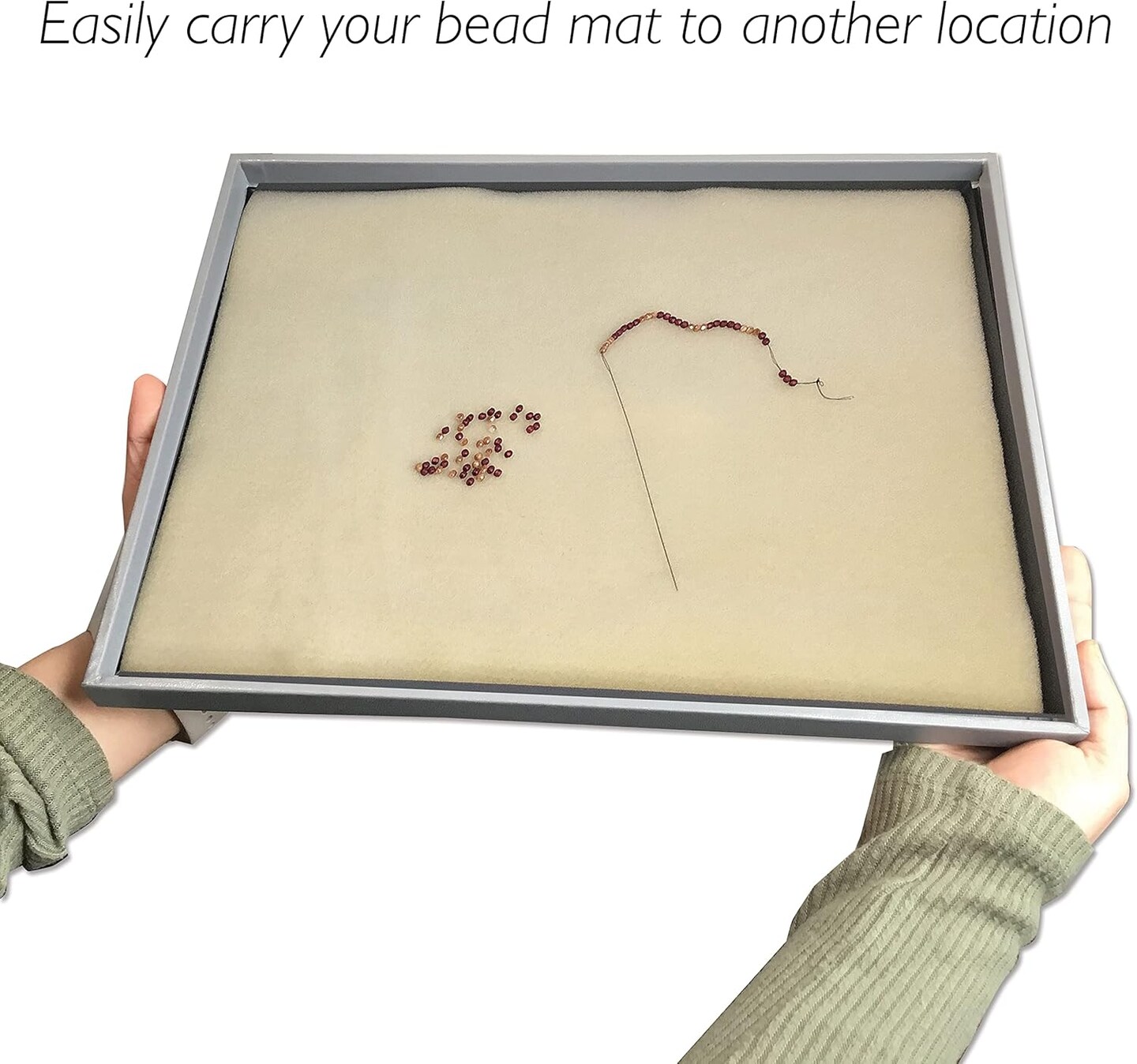 The Beadsmith Bead Mat Tray &#x2013; Lightweight Tray for Holding Bead Mats, 11.5&#x201D; x 14.5&#x201D; x 0.5&#x201D;, Portable