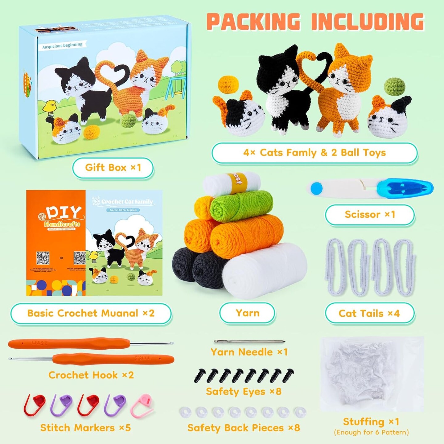 Cat Crochet Kit for Beginners