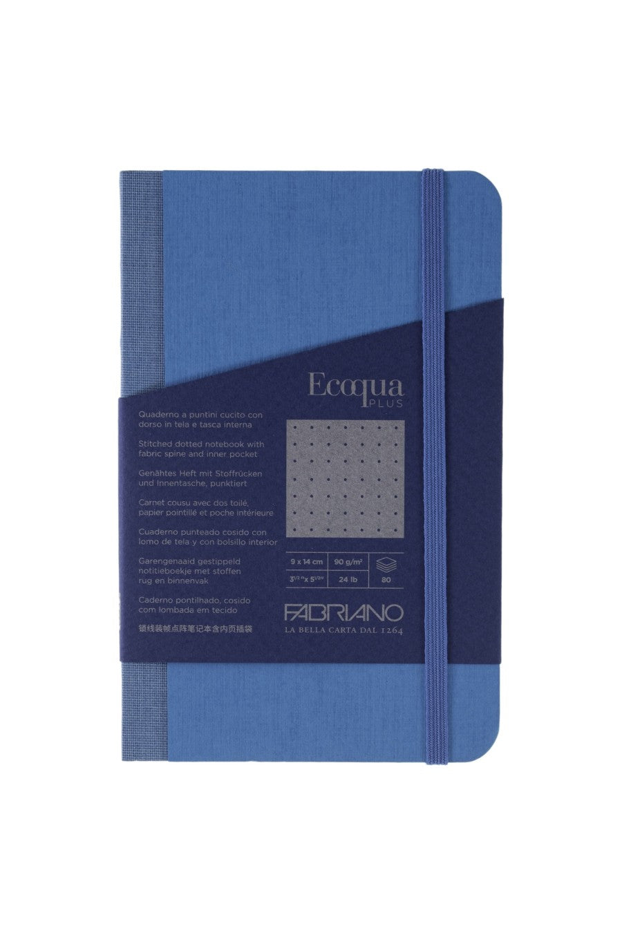 Fabriano Ecoqua Plus Sewn Bound 100% Italian made Notebook, 3.5" x 5.5", 90gsm, 80 Sheets