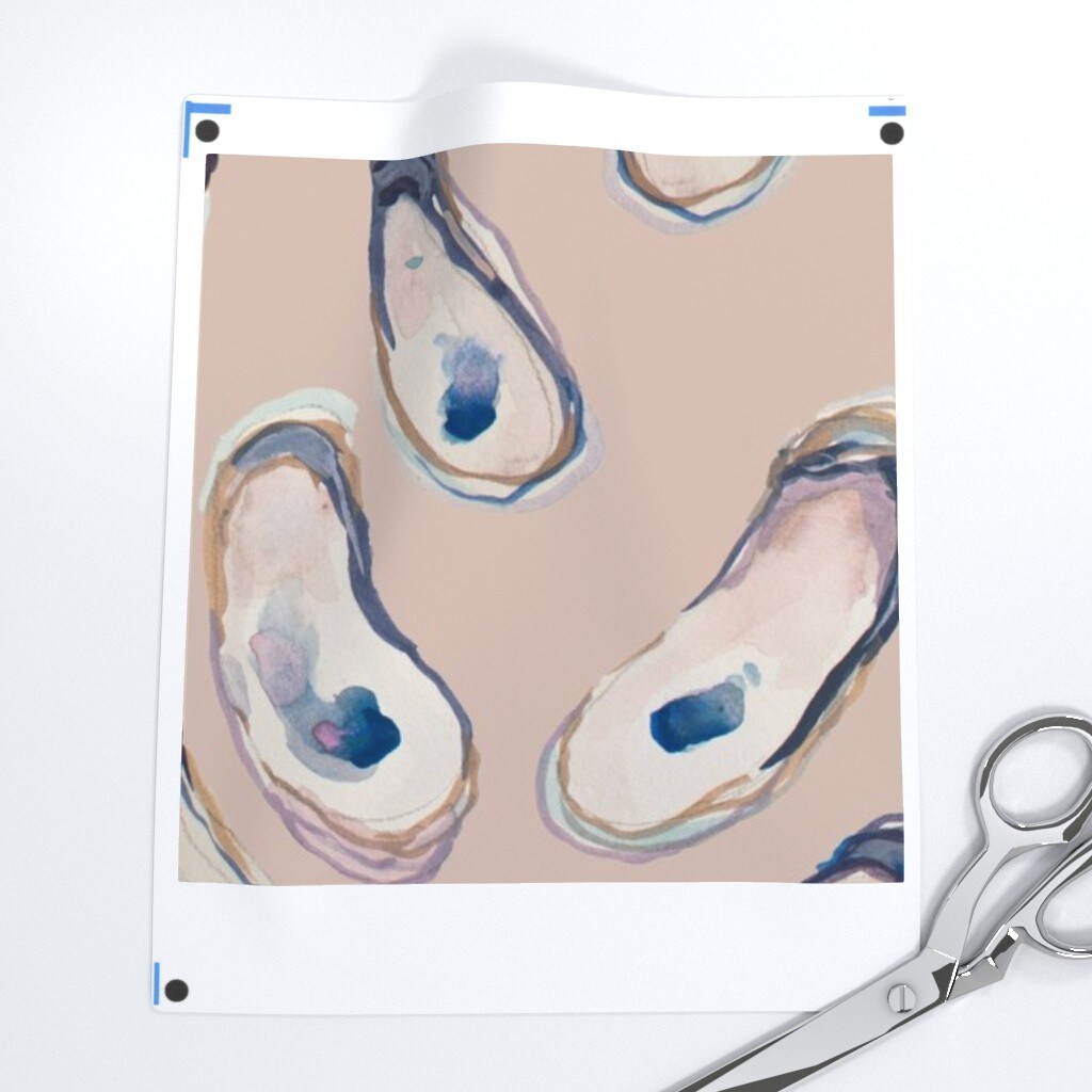 Watercolor Oysters Beach Ocean Minimal Classic Boho Cottage Core Pink Sea Shells Custom Removable Wallpaper by Spoonflower Peel & Stick Wallpaper 2FT Wide
