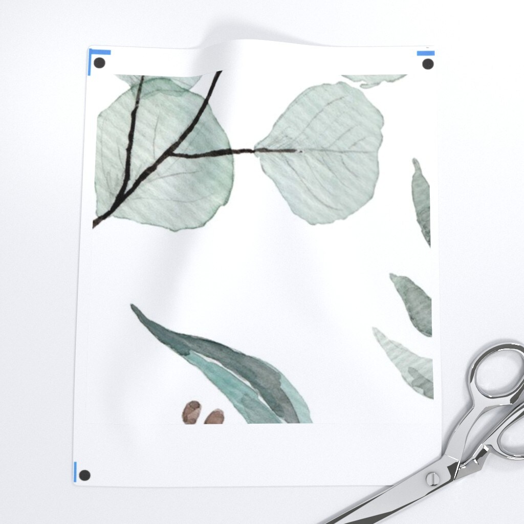 Painted Eucalyptus Australian Flora Botanical Garden Watercolor Nature Leaf Custom Removable Wallpaper by Spoonflower Peel & Stick Wallpaper 2FT Wide