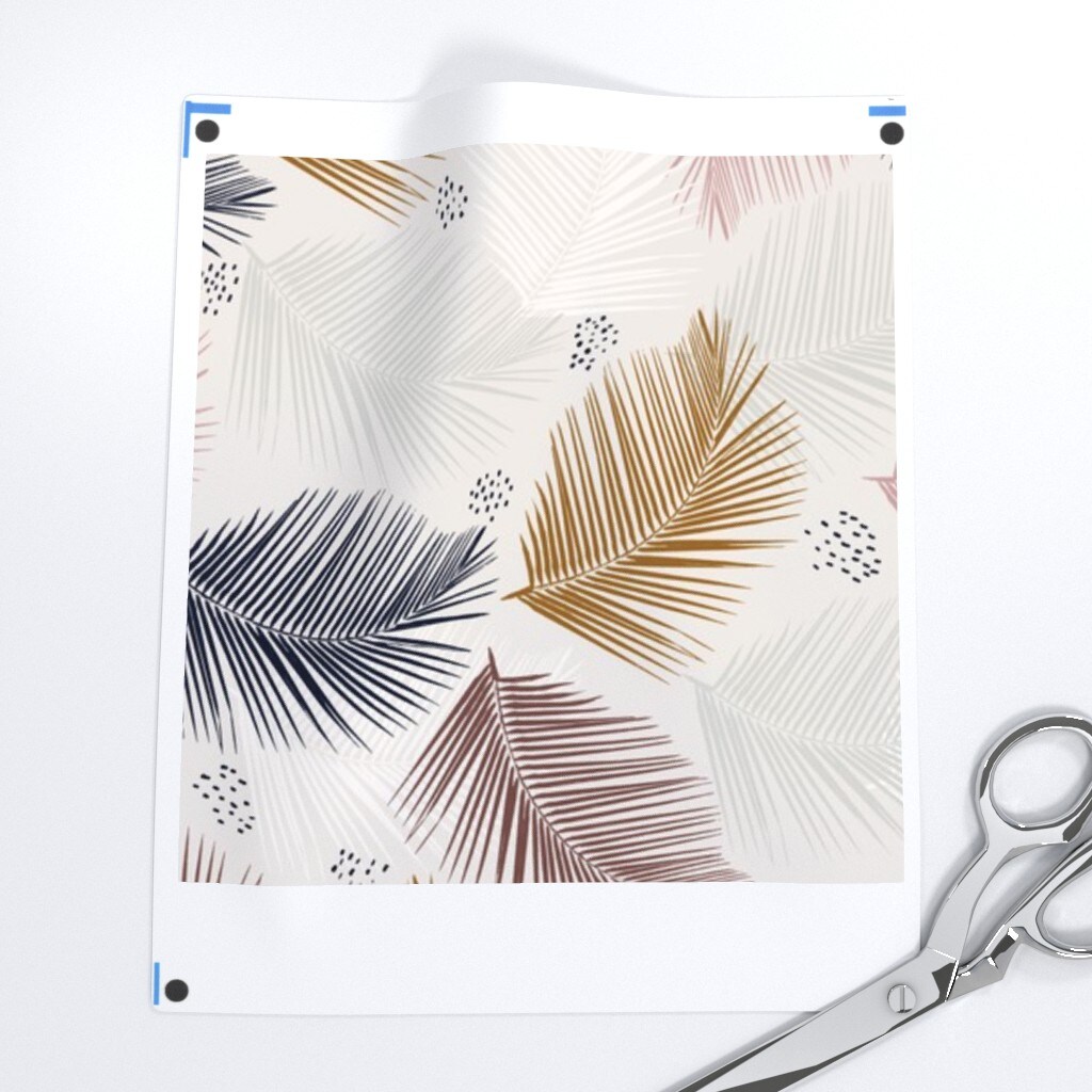 Palm Leaf Boho Tropical Bohemian Nursery Home Decor Custom Pre-pasted Wallpaper by Spoonflower Pre-Pasted Wallpaper 2FT Wide