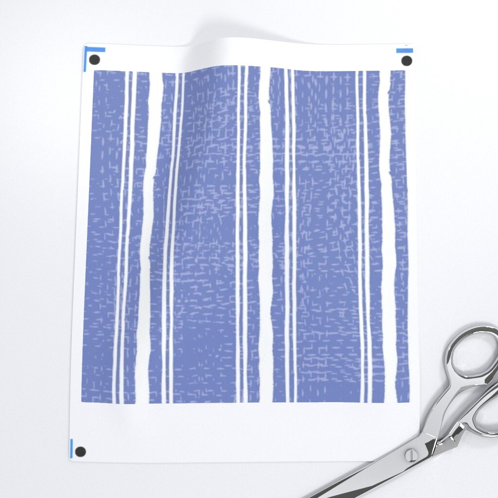 Blue Summer Contemporary And White Vertical Stripes Thin Modern Beach Costal Boho Chic Custom Removable Wallpaper by Spoonflower Peel & Stick Wallpaper 2FT Wide