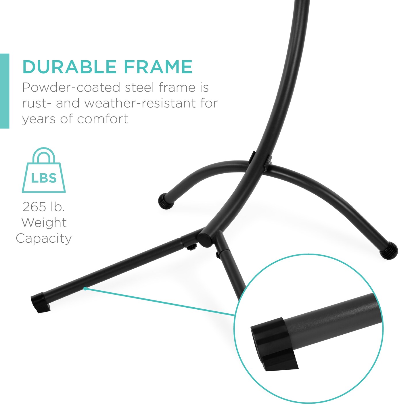 Best Choice Products Hanging LED-Lit Curved Chaise Lounge Chair for Backyard, Patio w/ Pillow, Canopy, Stand