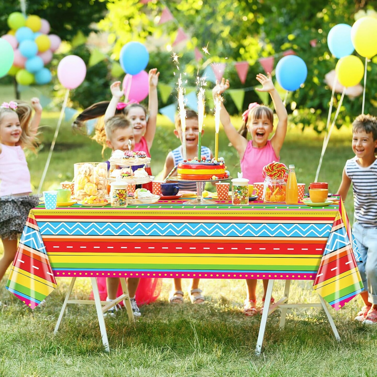 Cinco de Mayo Disposable Plastic Tablecloth – 54" x 108" Mexican Fiesta Printed Table Cover for Party Decorations, Indoor & Outdoor Taco Night & Holiday Supplies