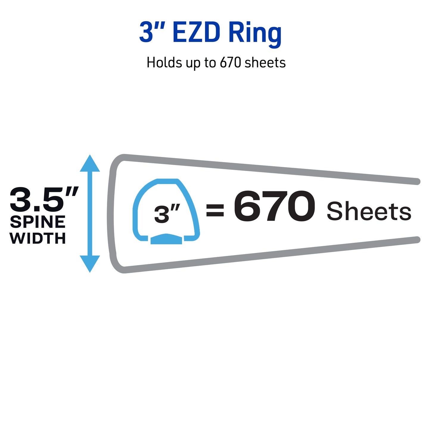 Avery Heavy-Duty View 3 Ring Binder, 3" One Touch EZD Rings, 670-Sheet Capacity, 3.5 Inch Wide Spine, Great for Home, School Supplies, Office, or Organization Needs, 1 White Binder (79193)