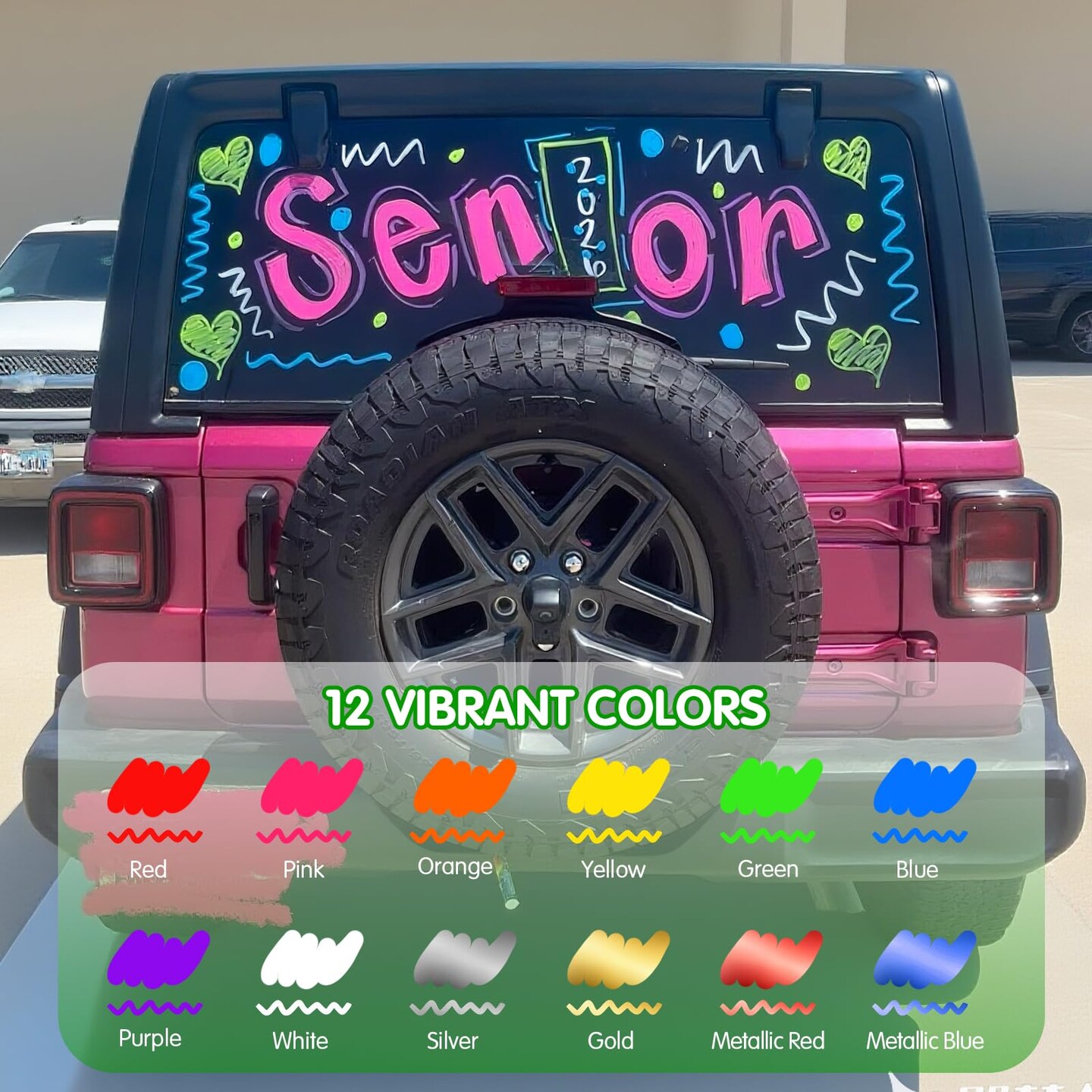 Liquid Chalk Markers 12 Colors - Brush + Fine Tips - Chalk Markers for Blackboard LED Note Board Acrylic Fridge Calendar Board Dry Erase Board - Window Markers for Glass Washable